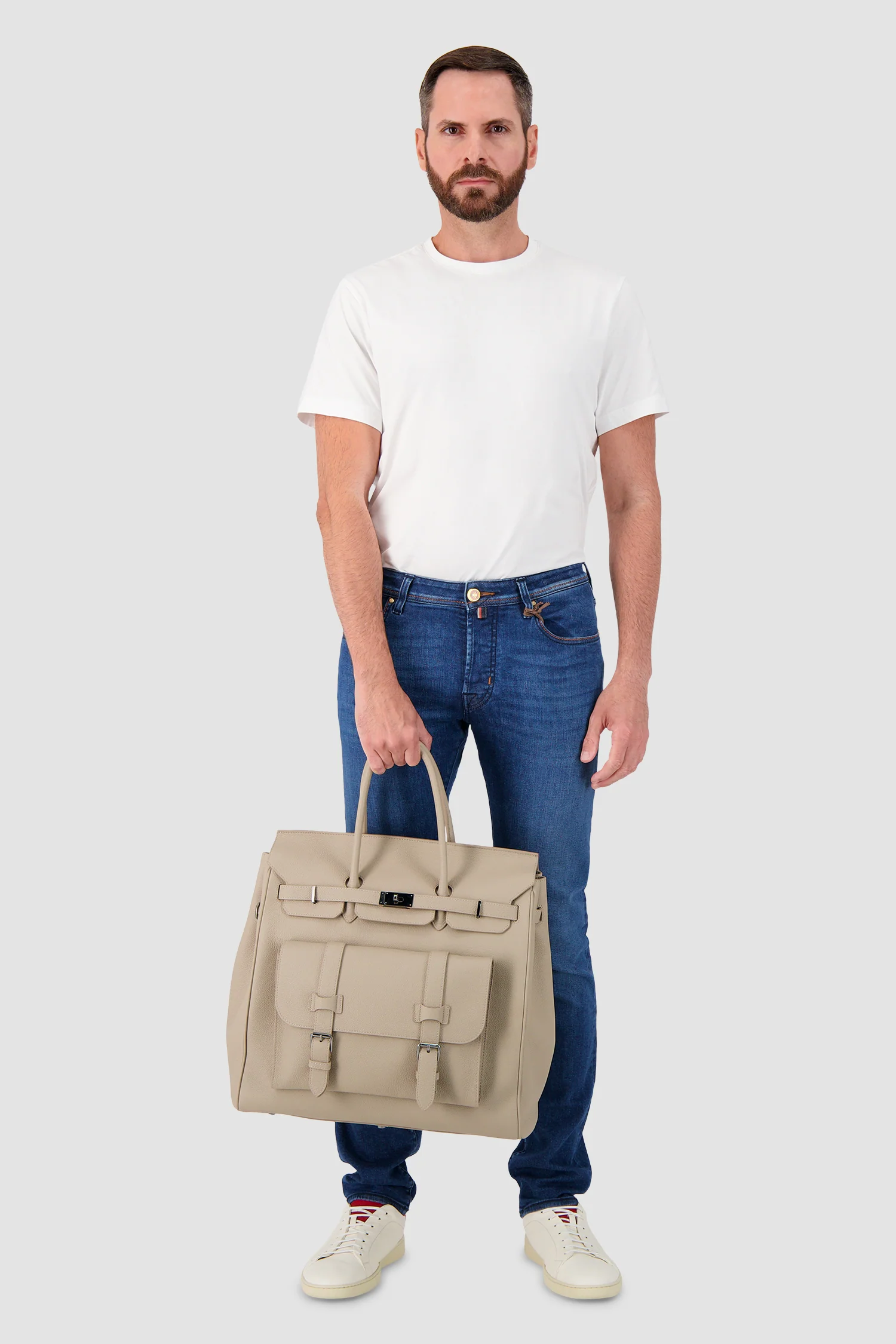 Hettabretz Tan Leather Travel Bag - Image 7