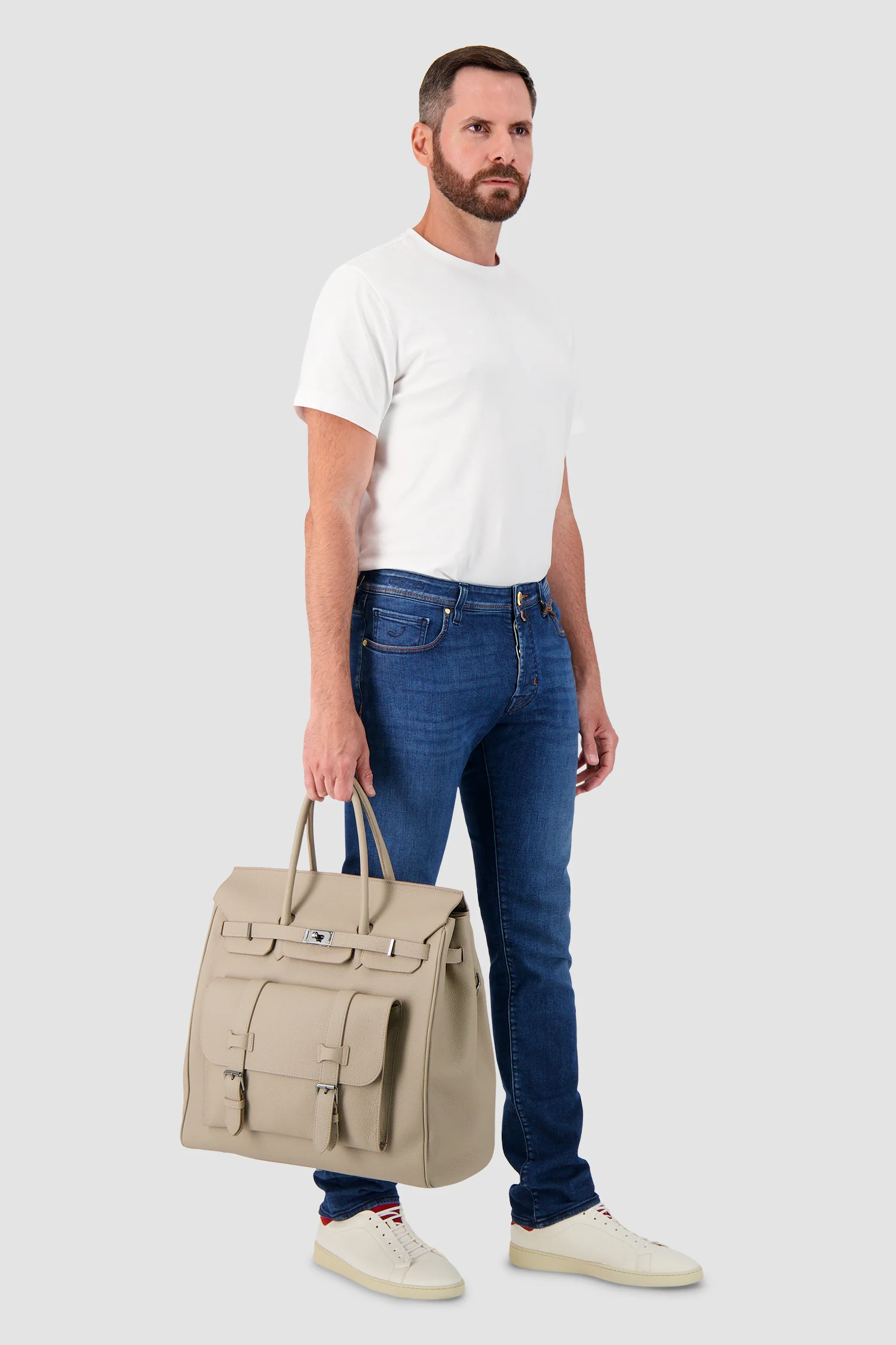 Hettabretz Tan Leather Travel Bag - Image 8