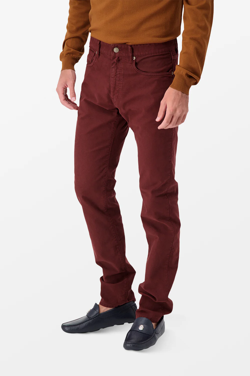 Incotex Burgundy Casual Trousers - Image 6