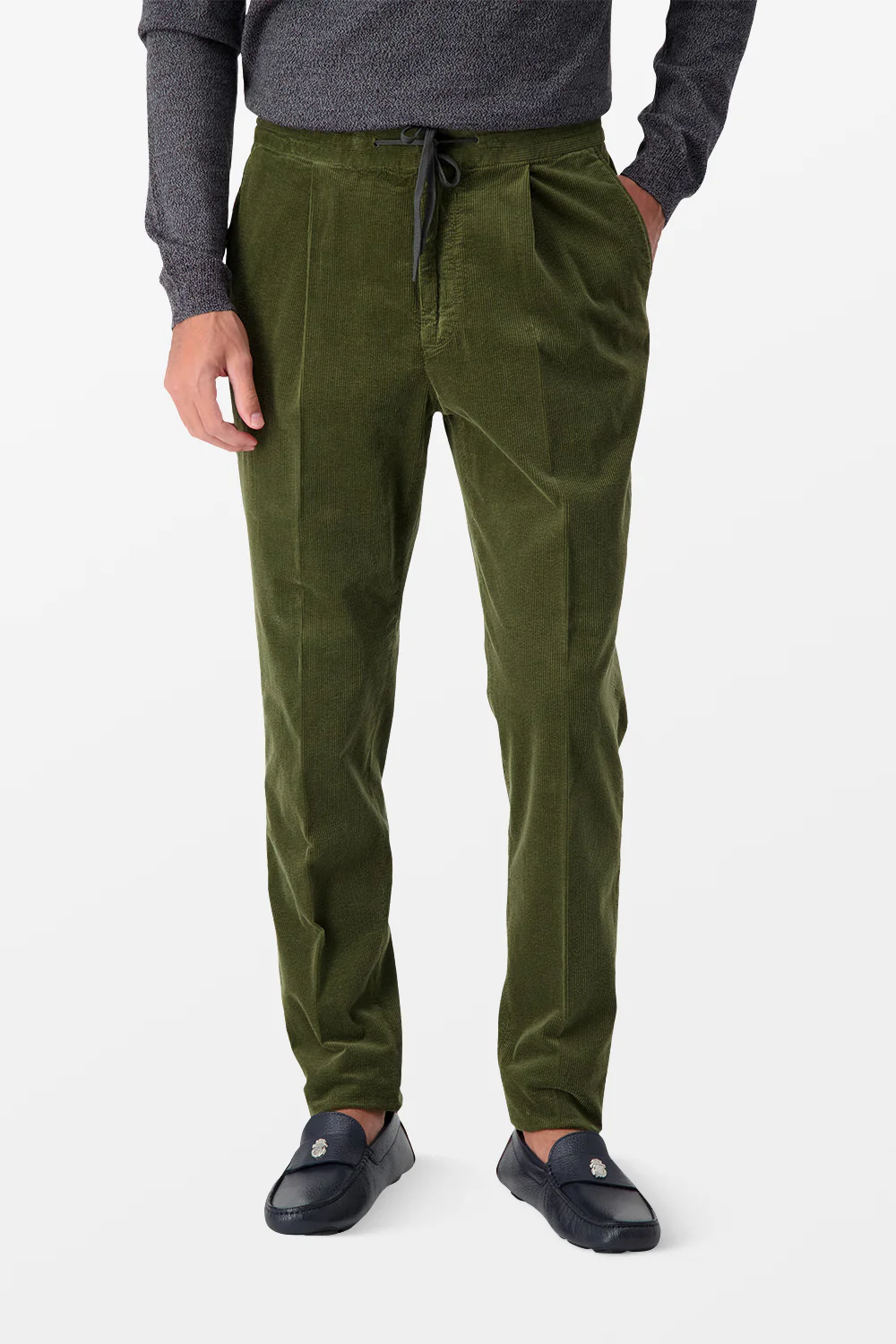 Incotex Olive Casual Trousers - Image 2