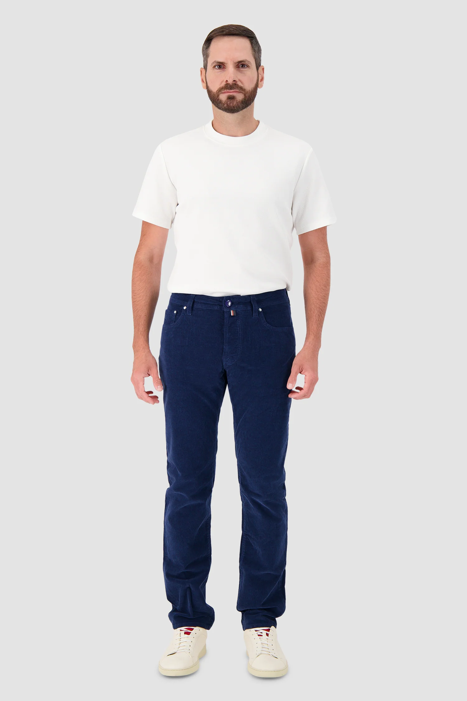 Jacob Cohen Navy Corduroy Bard Trousers - Image 3