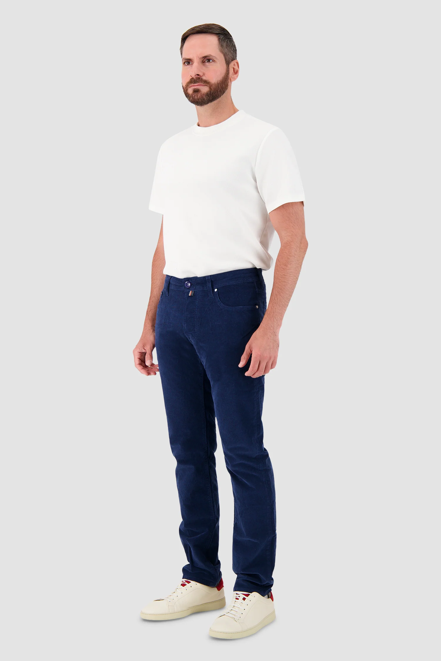 Jacob Cohen Navy Corduroy Bard Trousers - Image 4