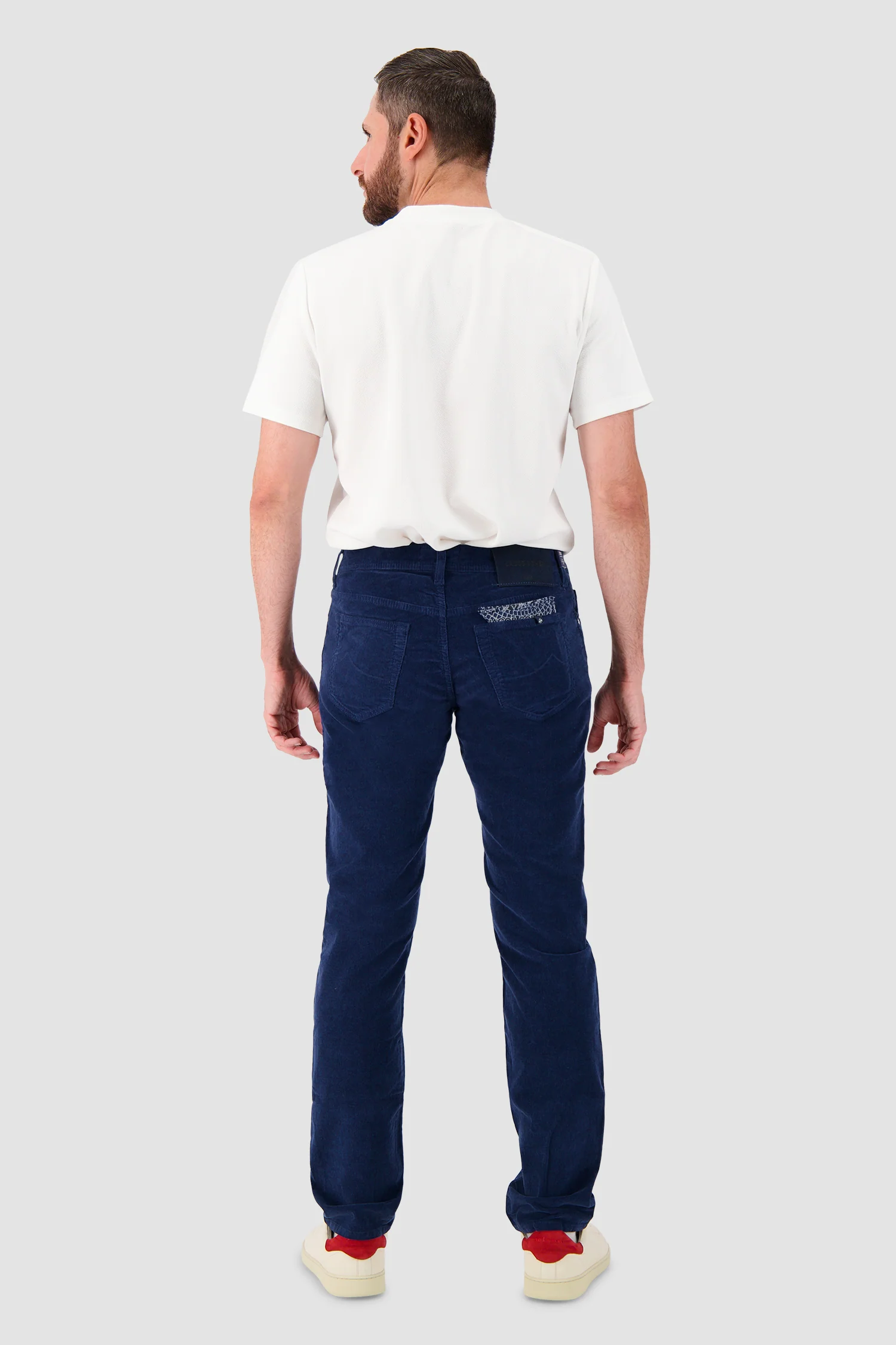 Jacob Cohen Navy Corduroy Bard Trousers - Image 5