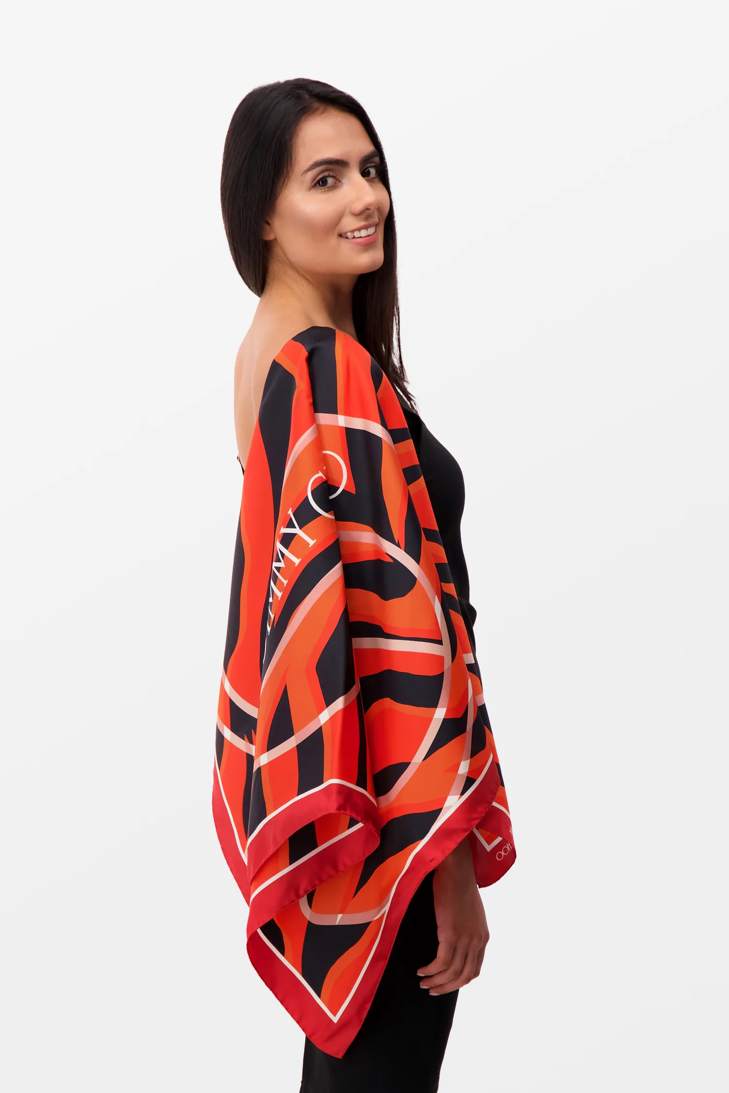 Jimmy Choo Red Silk Foulard Scarf - Image 2