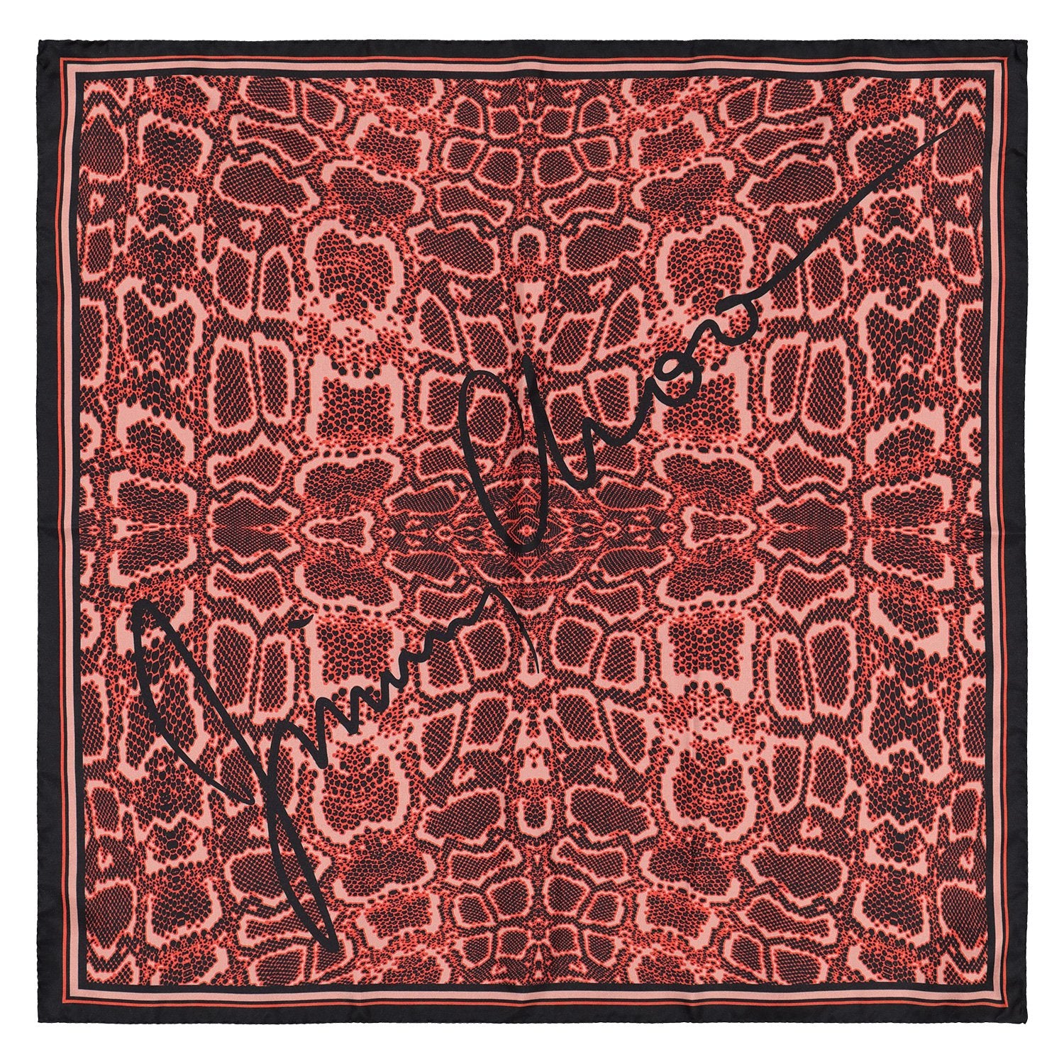 Jimmy Choo Red Silk Foulard Scarf - Image 3