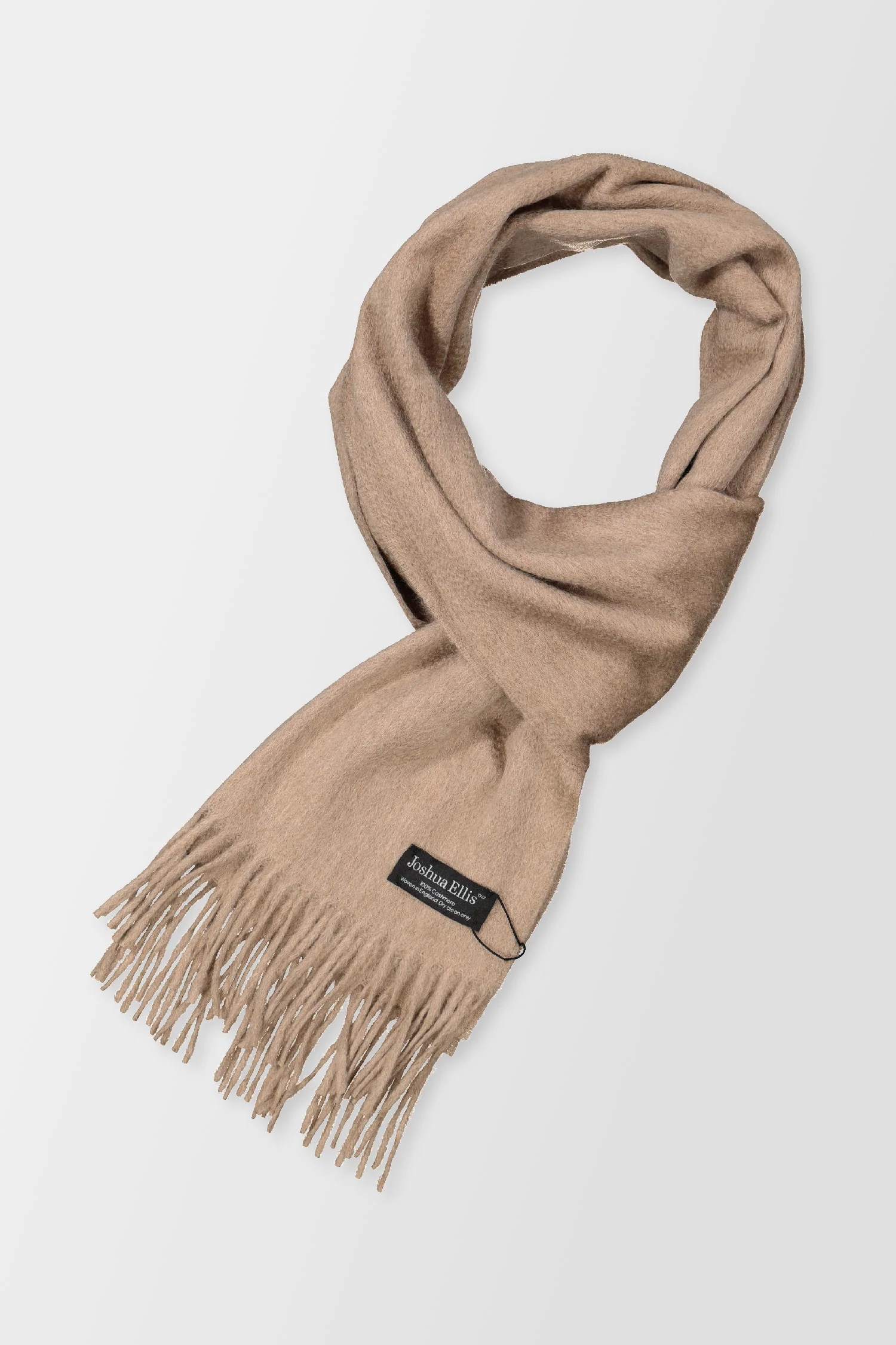 Joshua Ellis Beige RP Dark Fawn Fade Scarf - Image 2