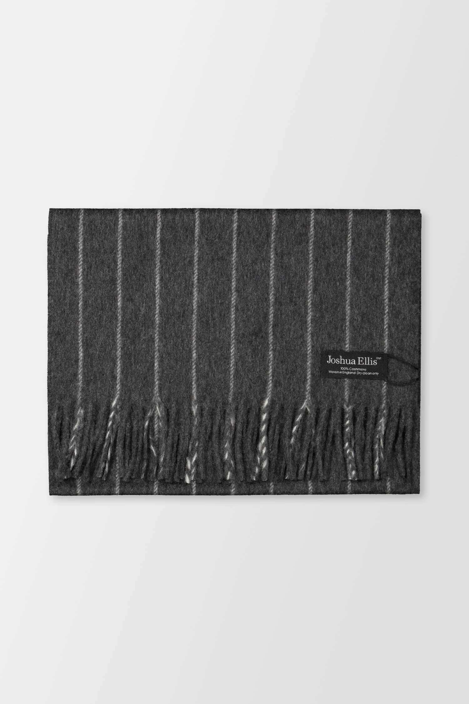 Joshua Ellis Mid Steel/White Grey Chalkstripe Scarf