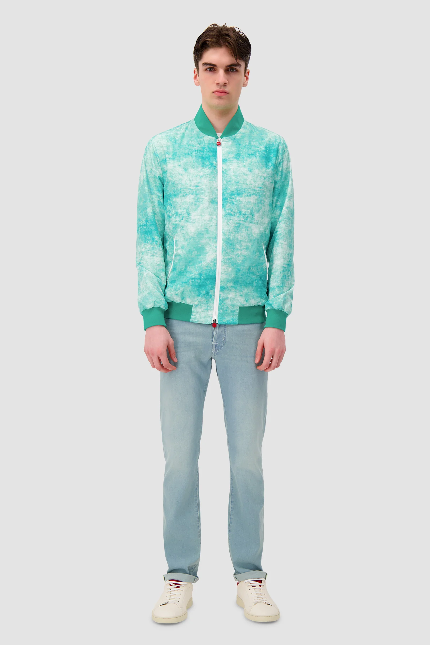 Kiton Teal Bomber Jacket - Image 3