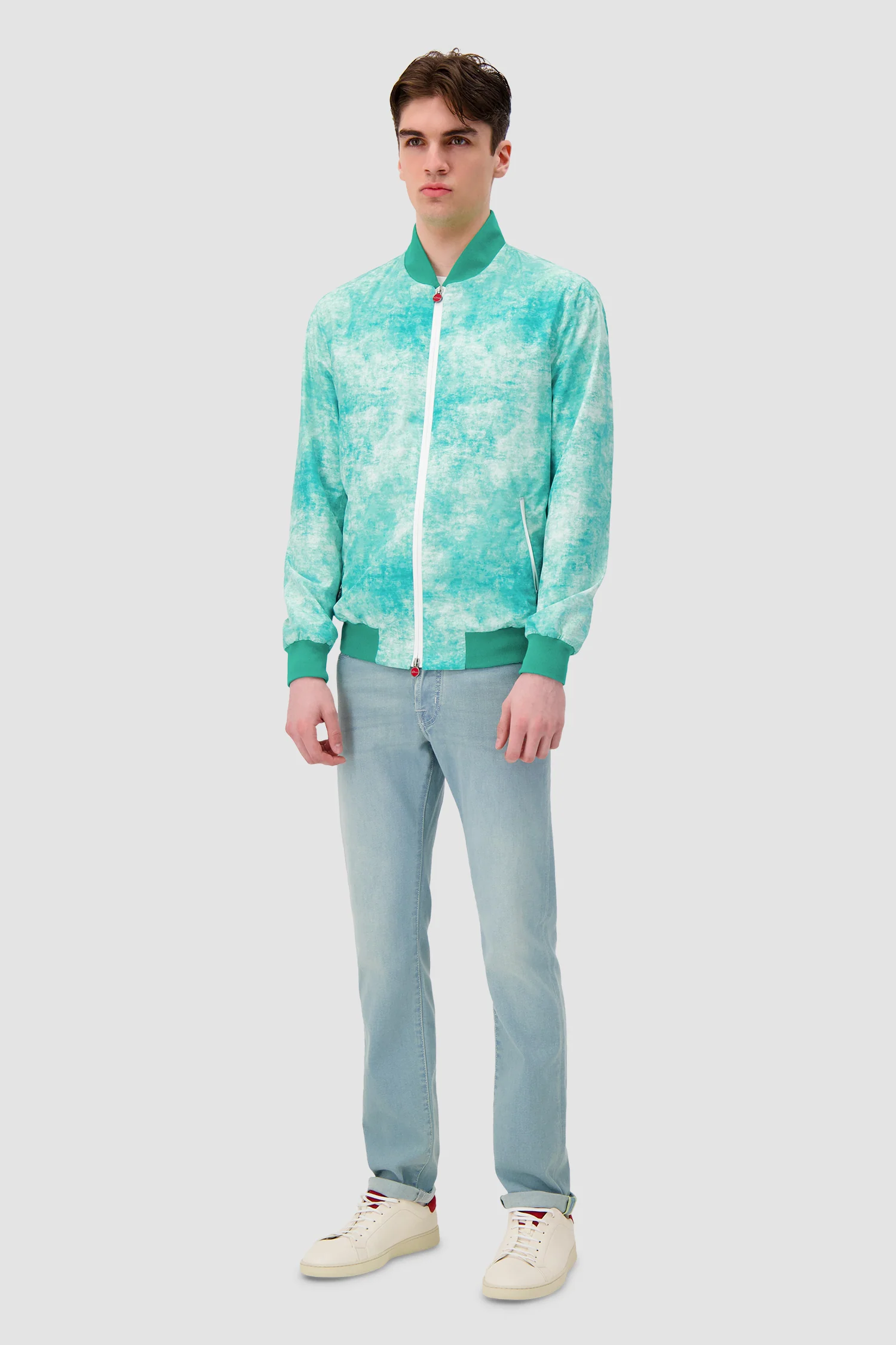 Kiton Teal Bomber Jacket - Image 4