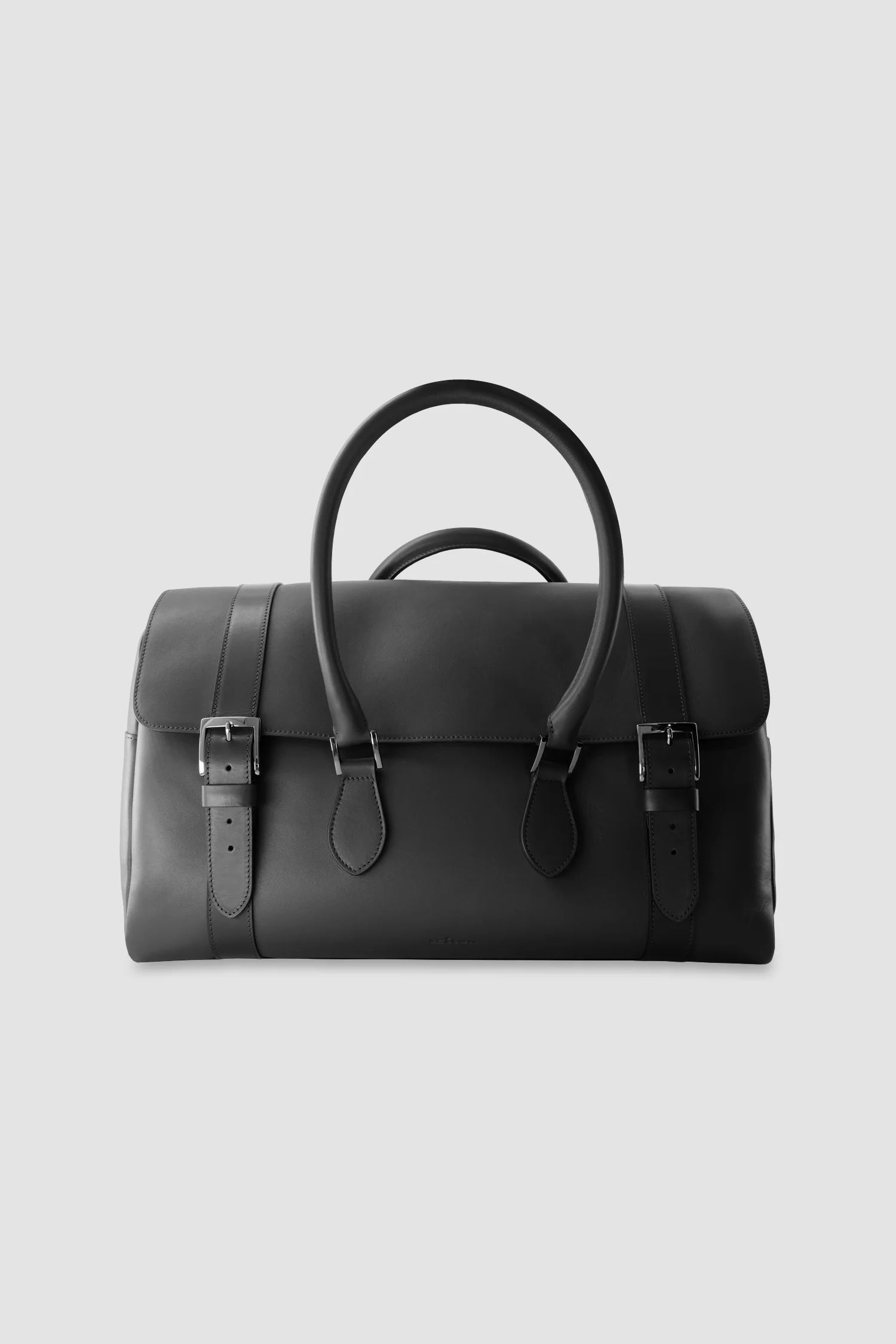 Kiton Black Calfskin Shopper Bag