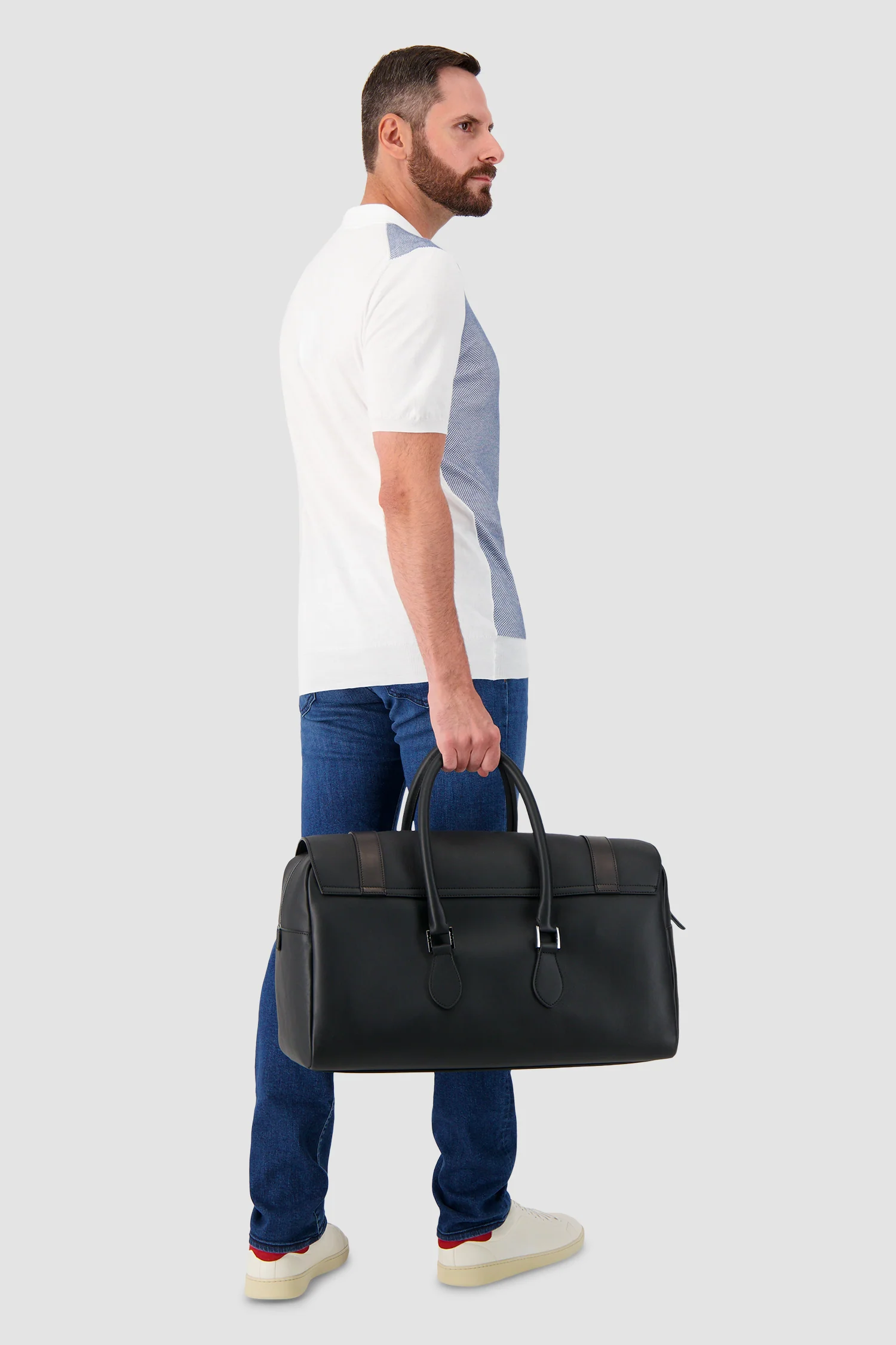 Kiton Black Calfskin Shopper Bag - Image 12