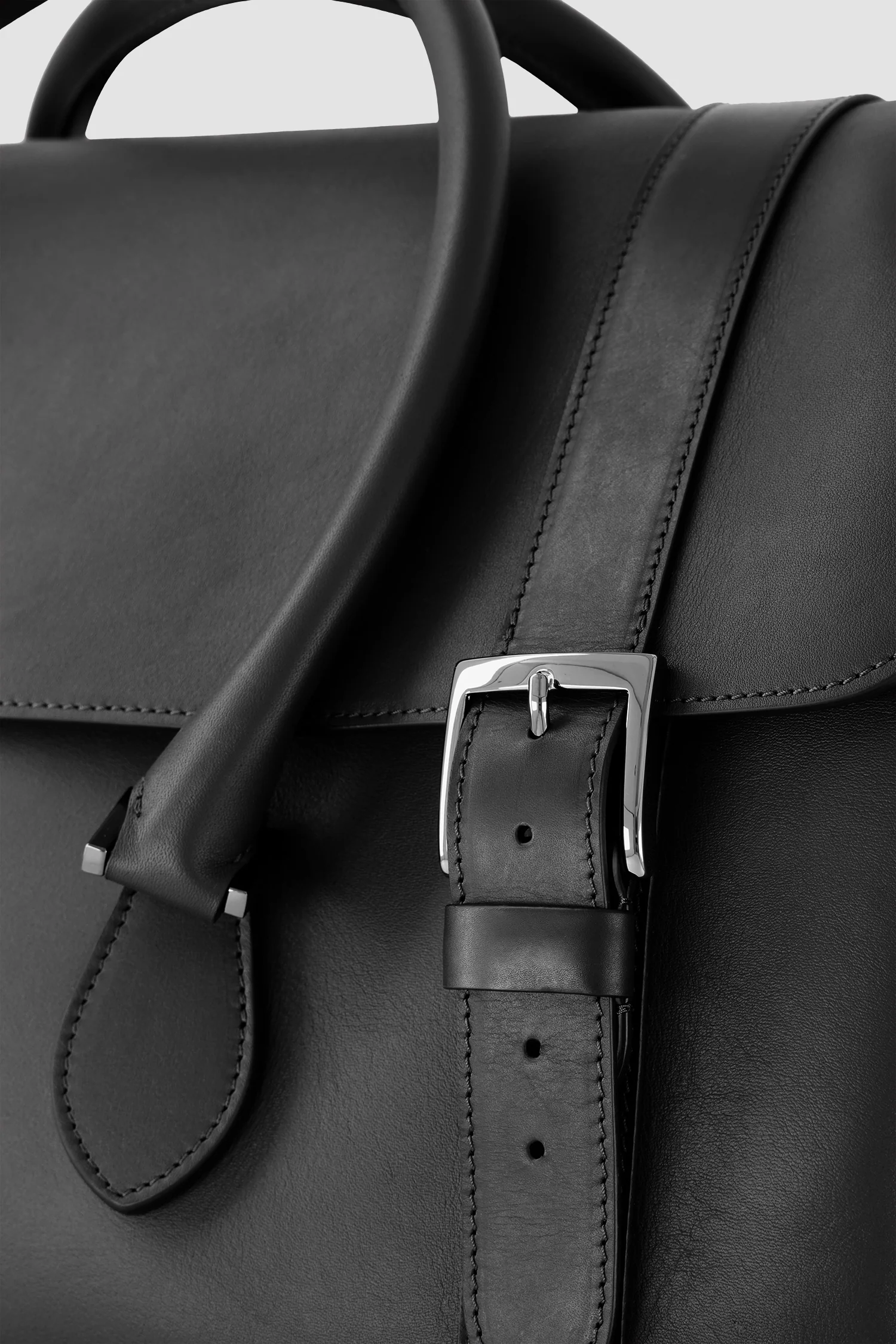 Kiton Black Calfskin Shopper Bag - Image 5