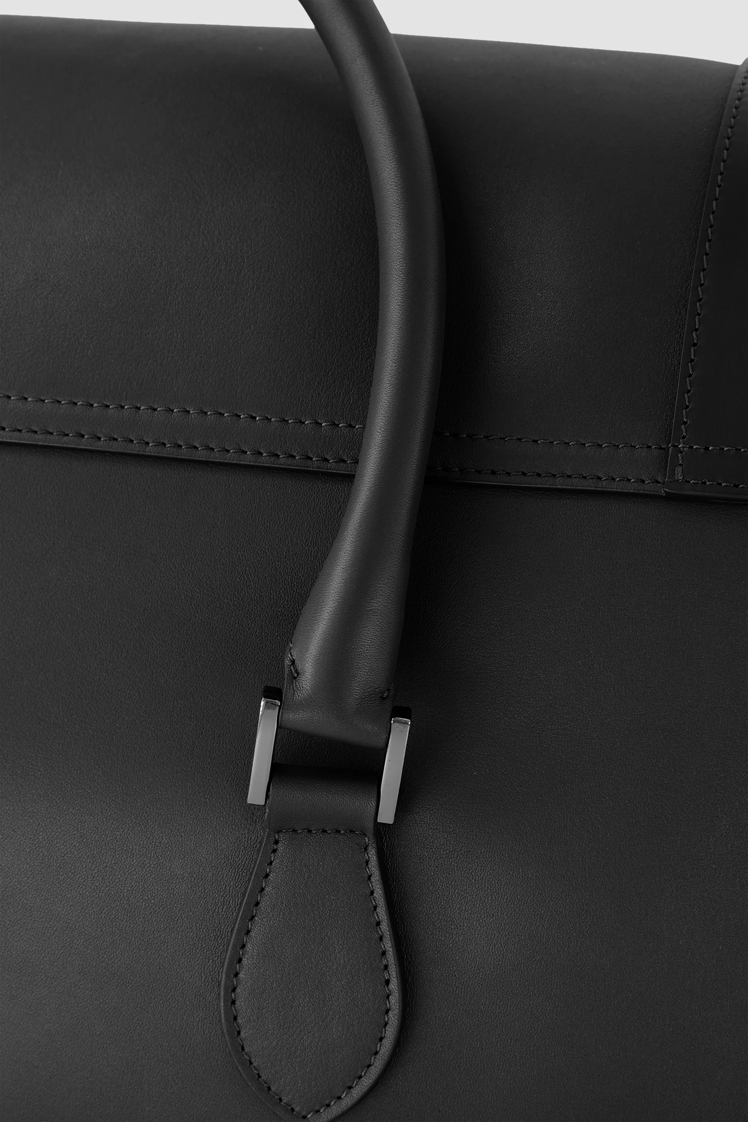 Kiton Black Calfskin Shopper Bag - Image 6