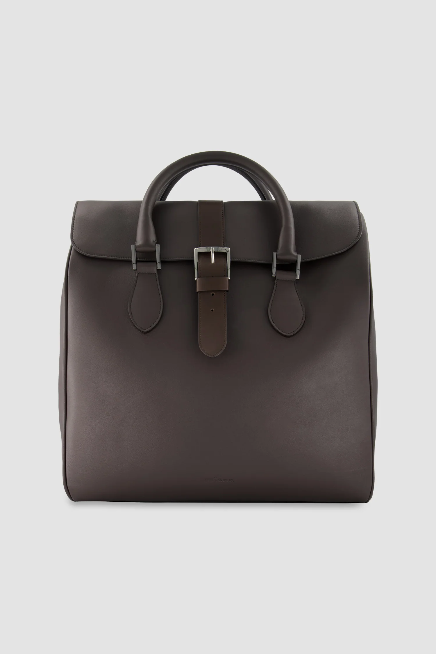 Kiton Brown Calfskin Shopper Bag