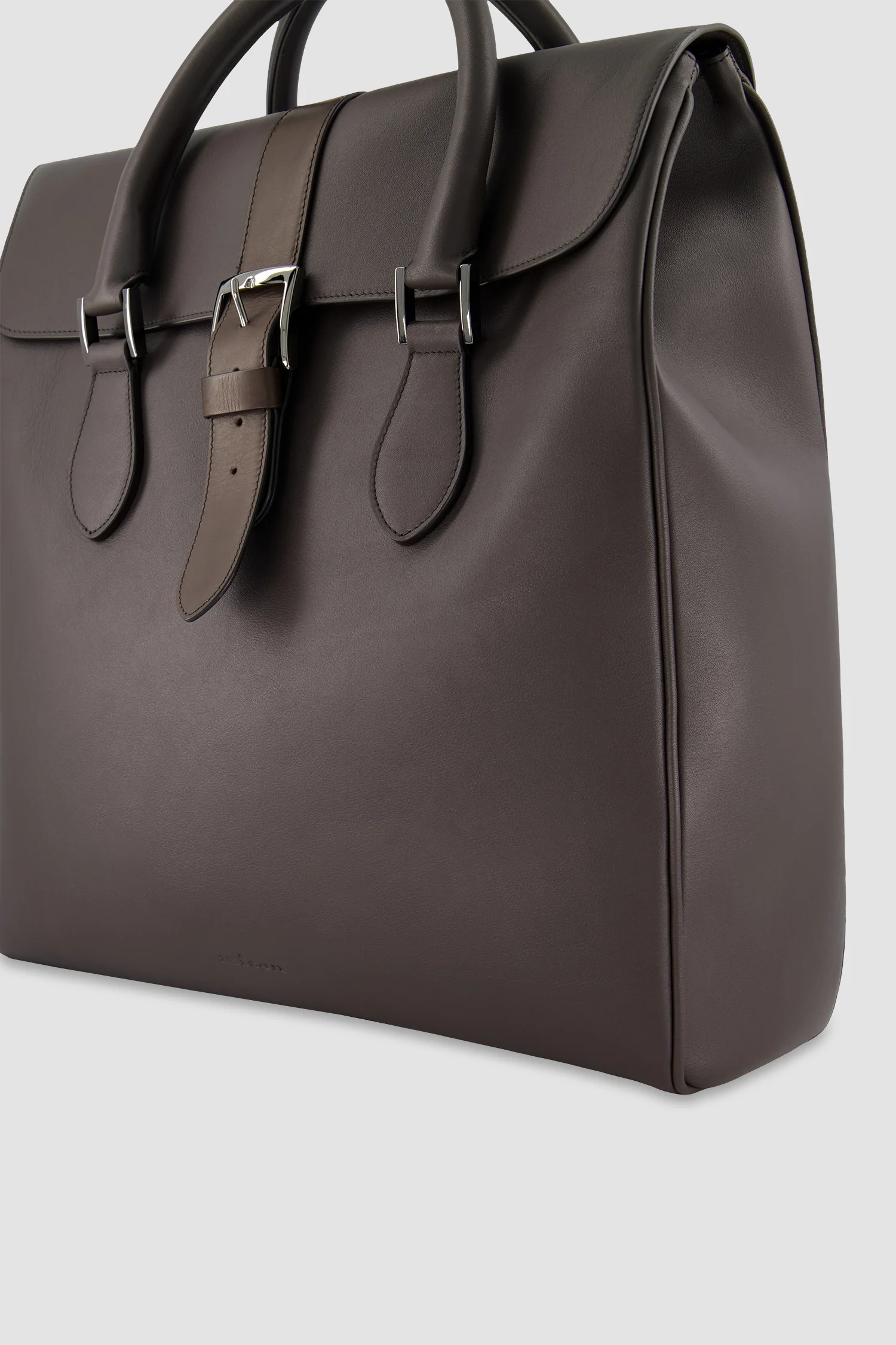 Kiton Brown Calfskin Shopper Bag - Image 2