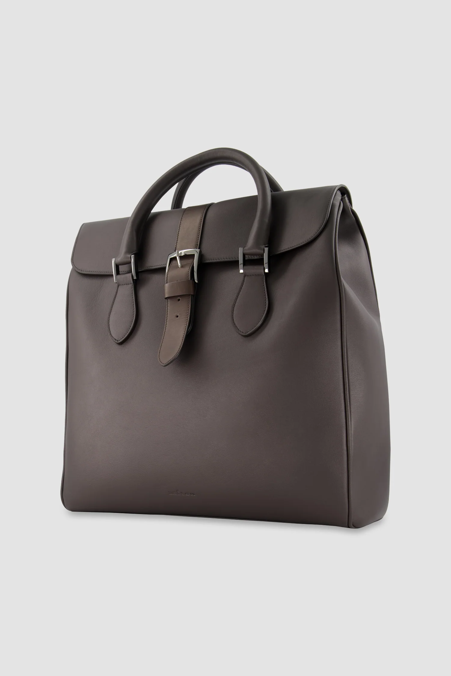 Kiton Brown Calfskin Shopper Bag - Image 3