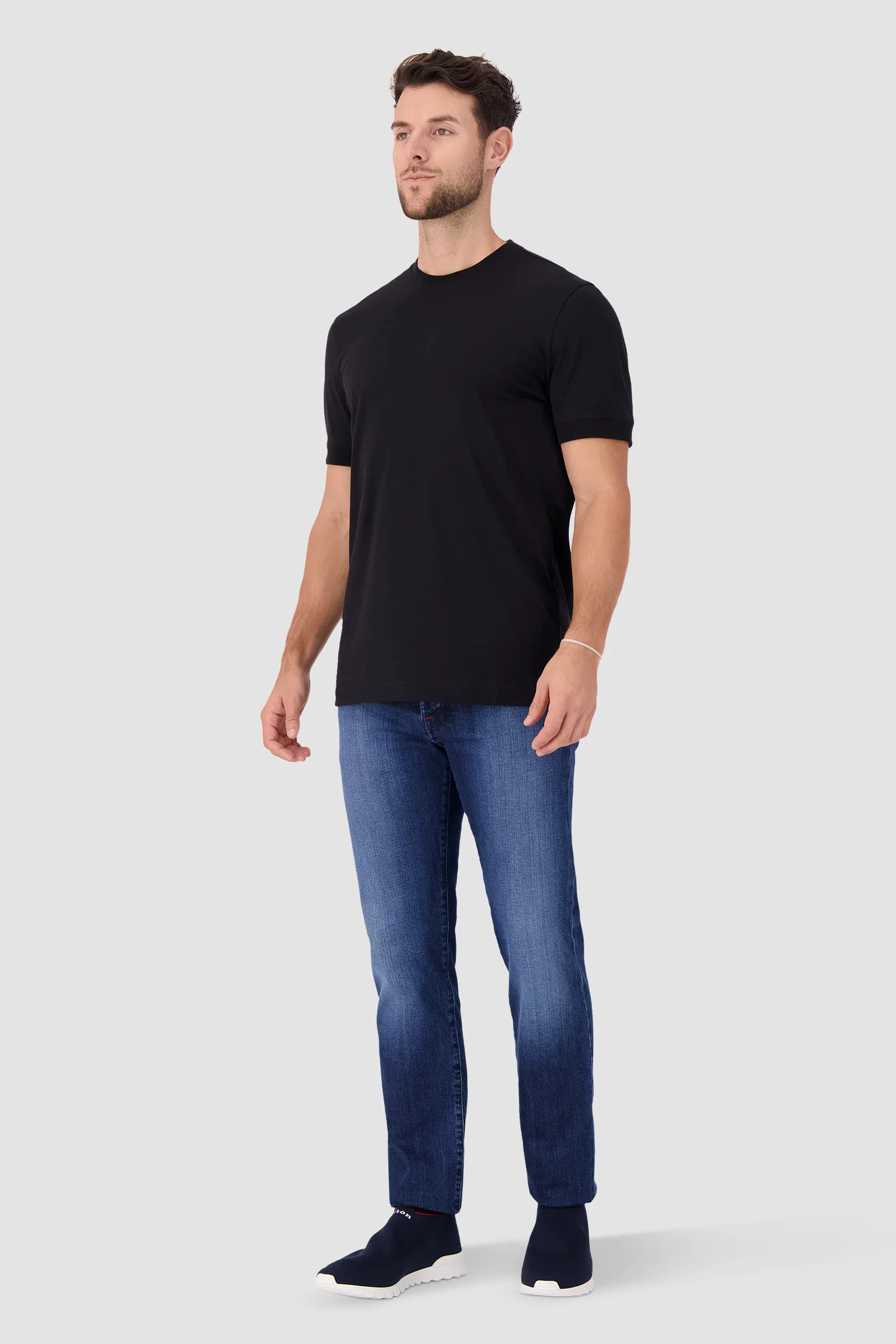 Kiton Black Cotton T-Shirt - Image 5