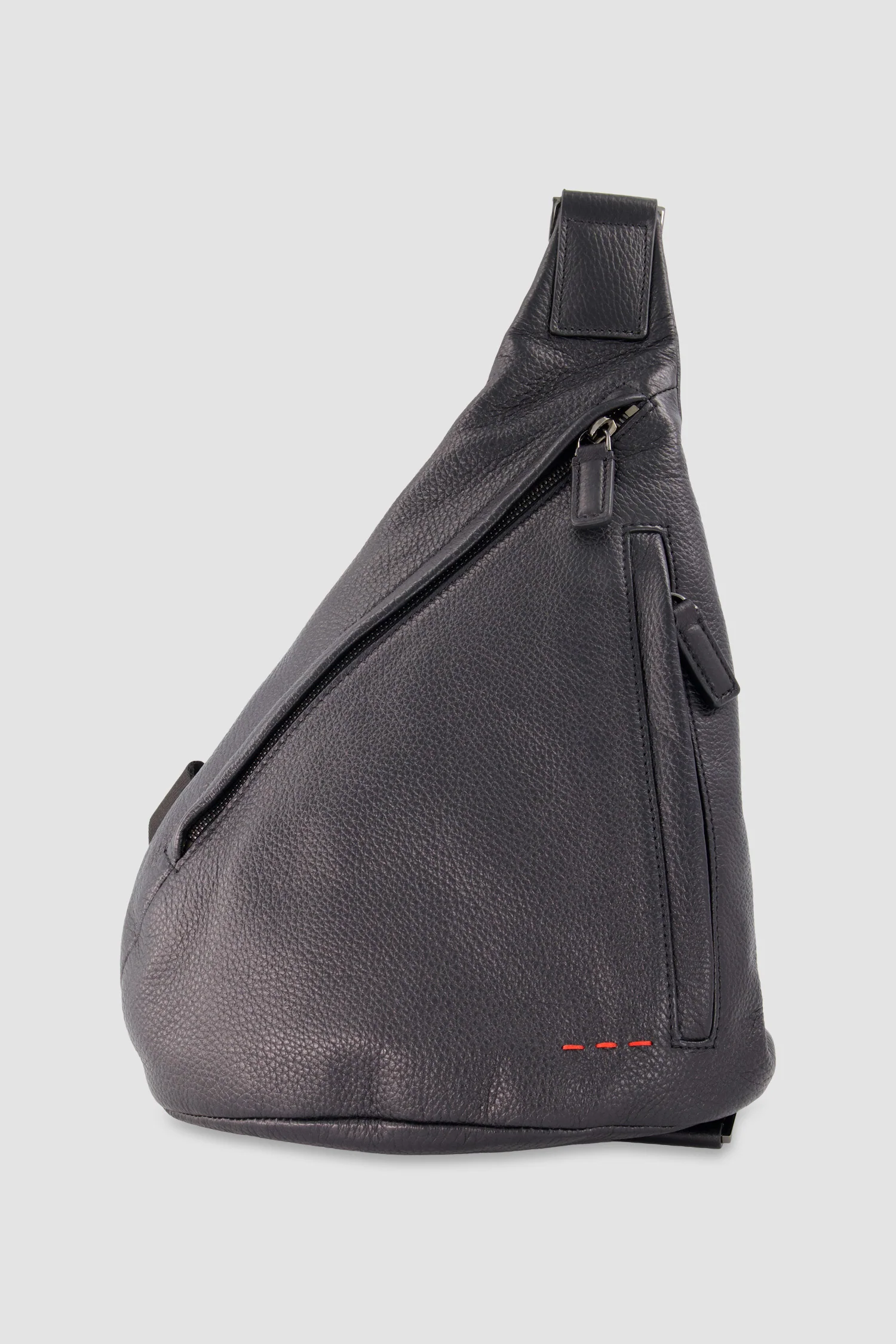 Kiton Black Deerskin Mono Crossbody