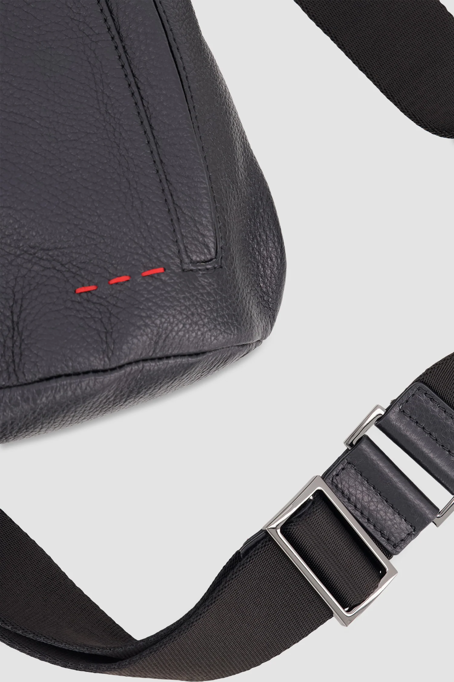 Kiton Black Deerskin Mono Crossbody - Image 5