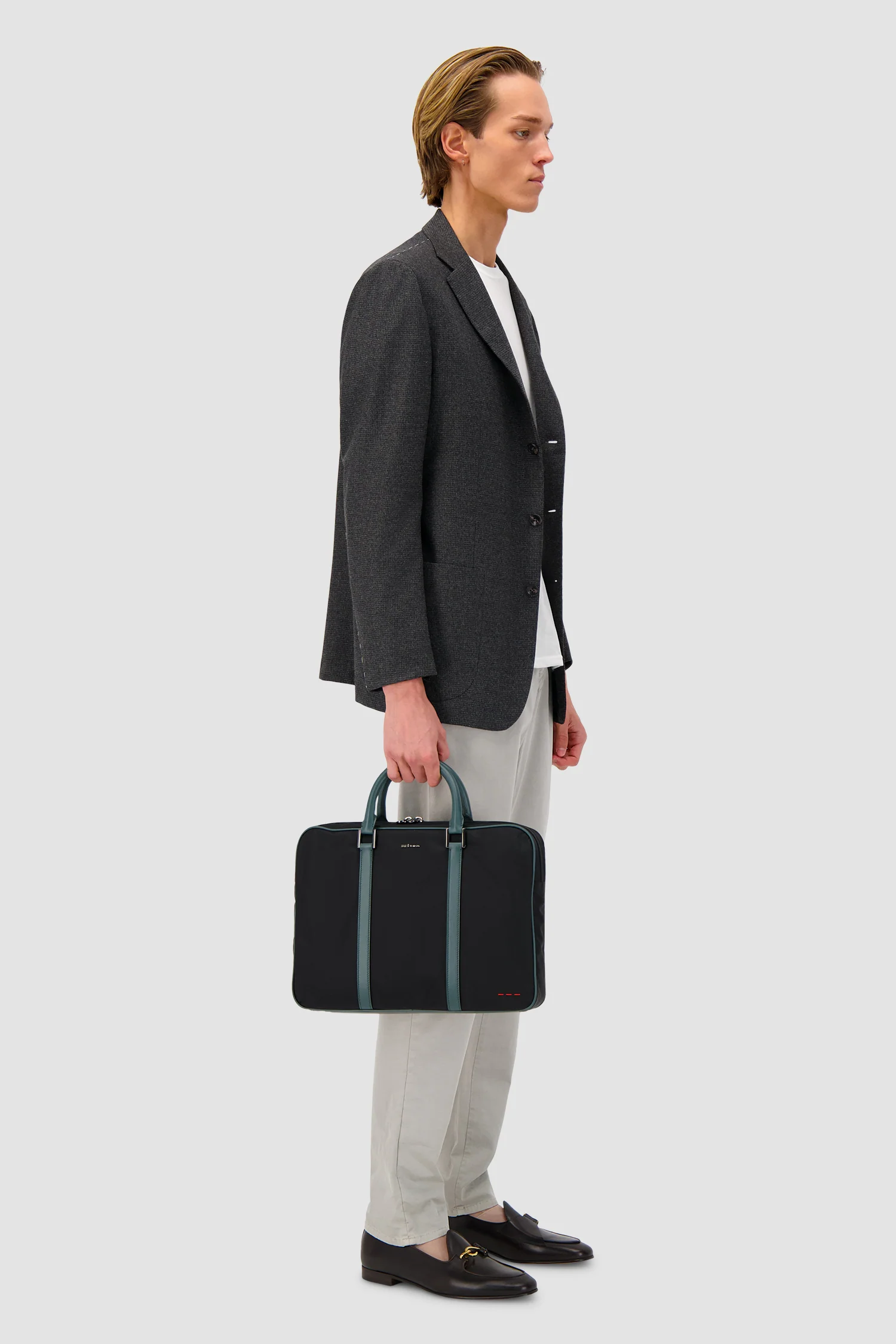 Kiton Black/Green Business Bag - Image 5