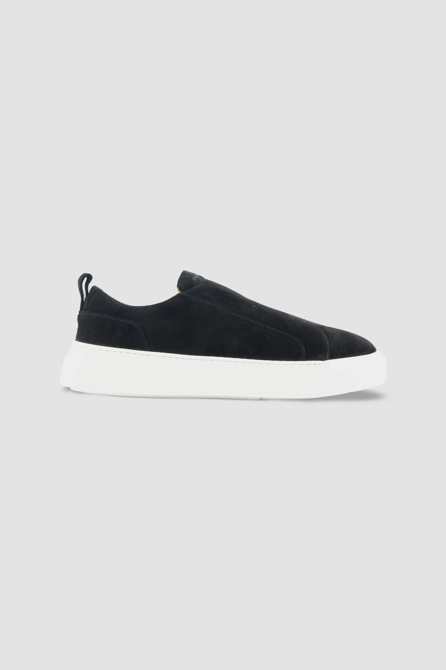 Kiton Black Suede Slip-On Sneakers