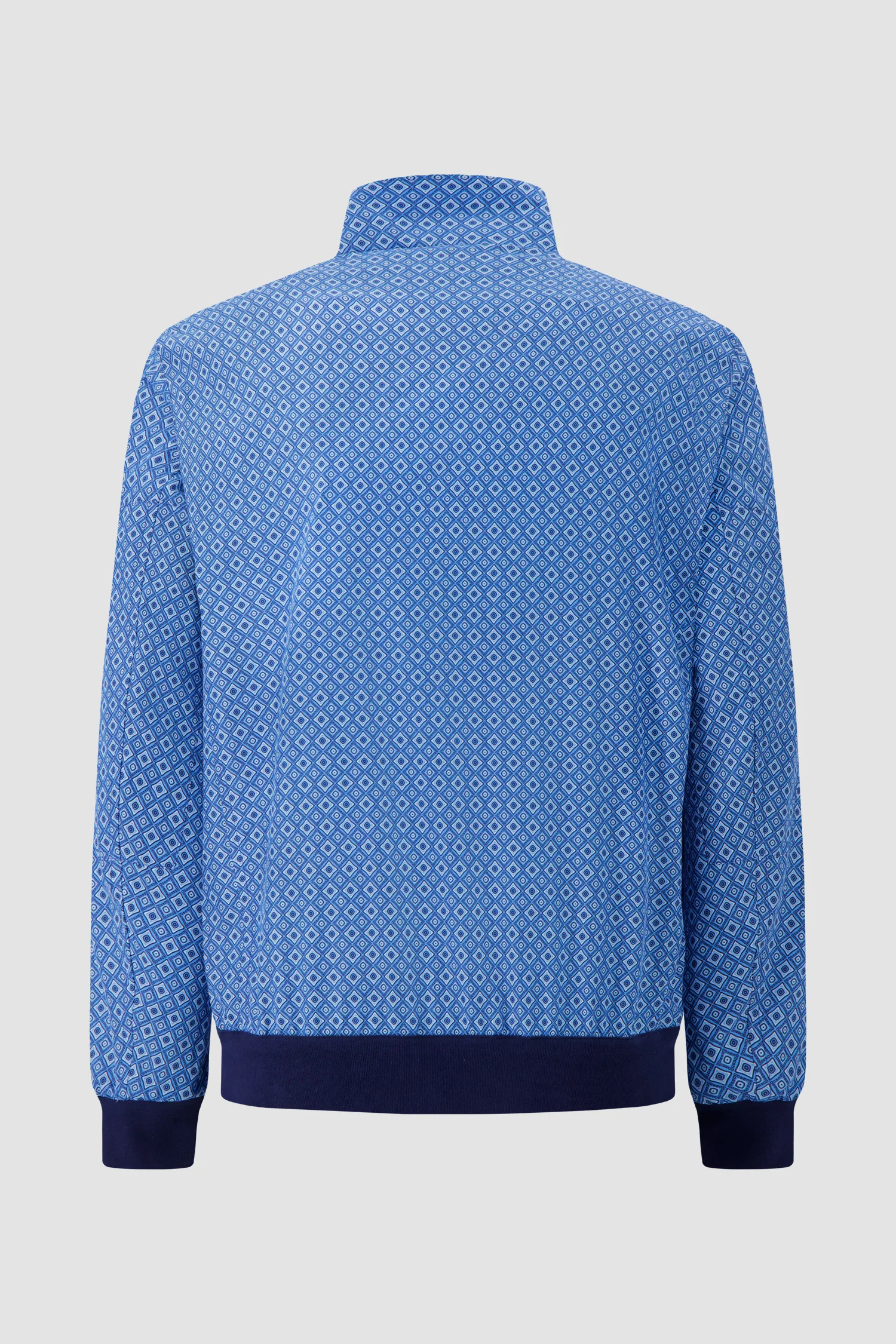Kiton Blue Geometric Print Zip Jacket - Image 2