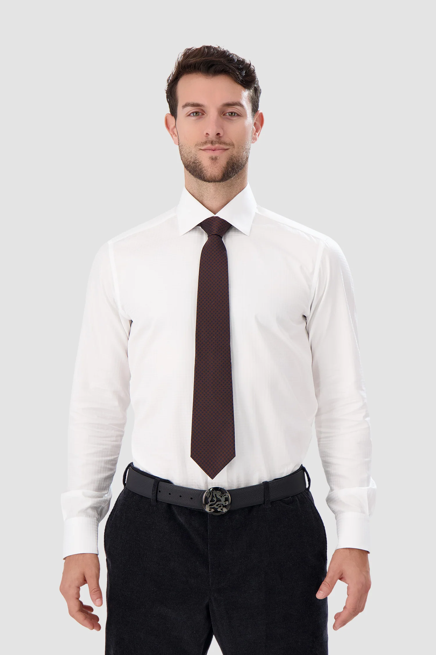 Kiton Brown/Navy Silk Tie - Image 2