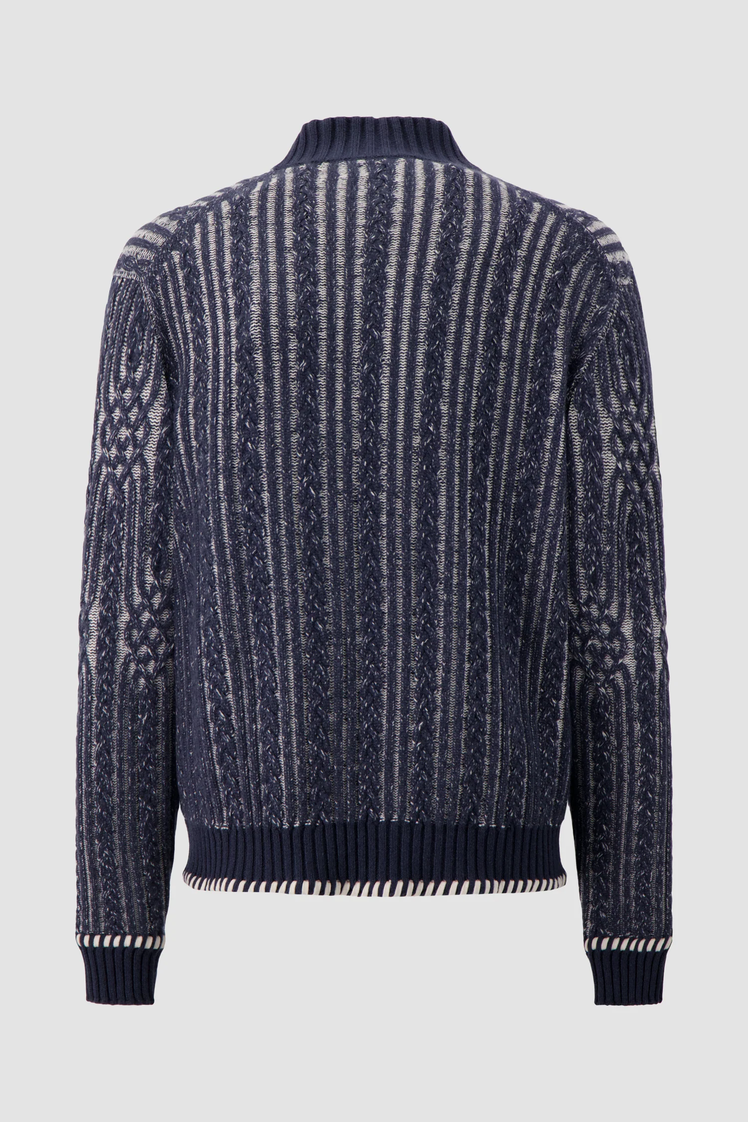 Kiton Navy Cable Knit Sweater - Image 2