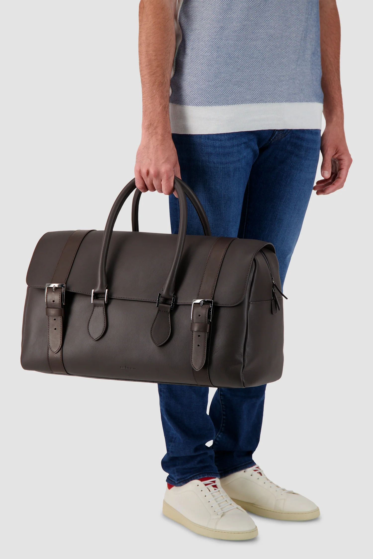 Kiton Dark Brown Calfskin Shopper Bag - Image 10