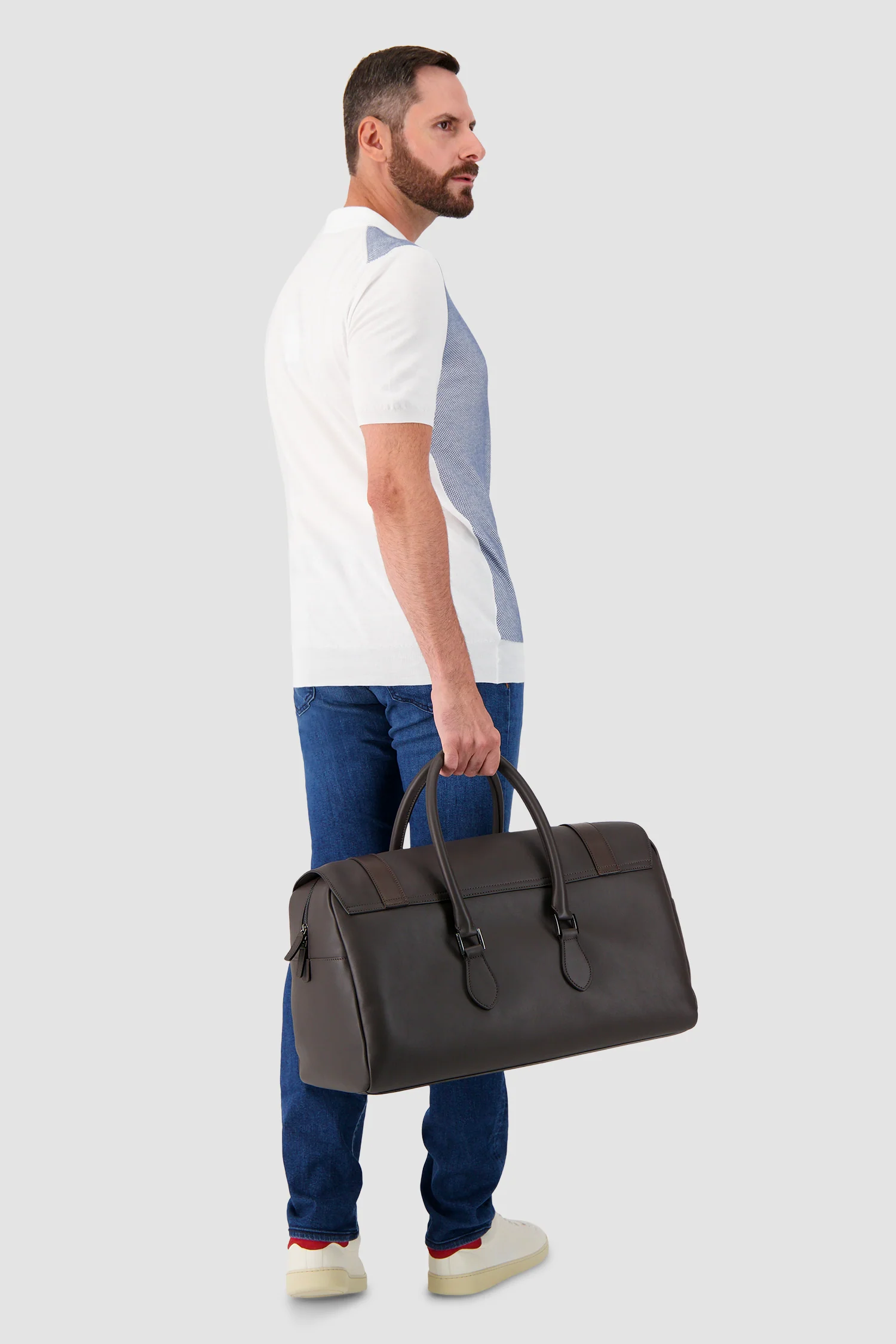 Kiton Dark Brown Calfskin Shopper Bag - Image 11