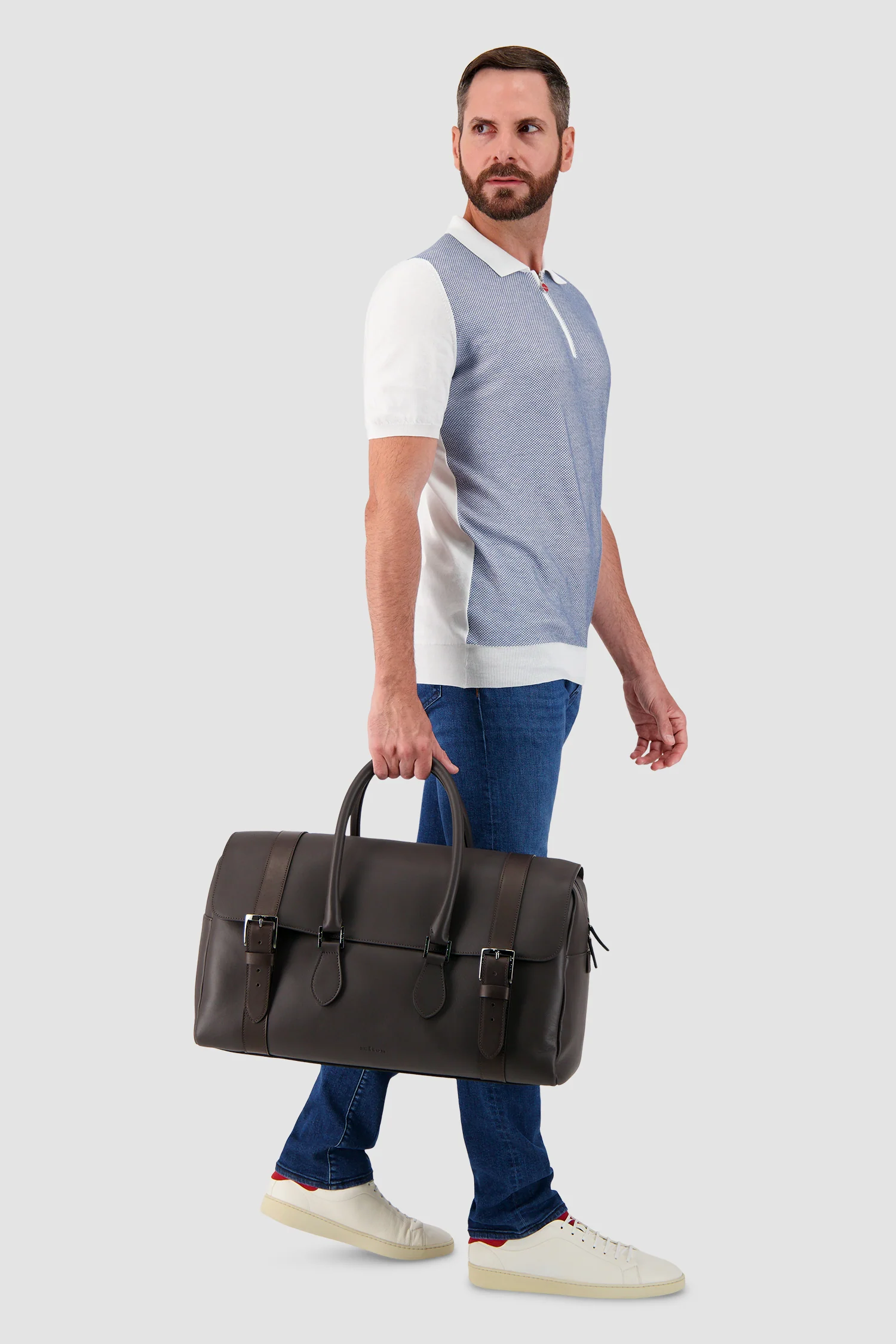Kiton Dark Brown Calfskin Shopper Bag - Image 12