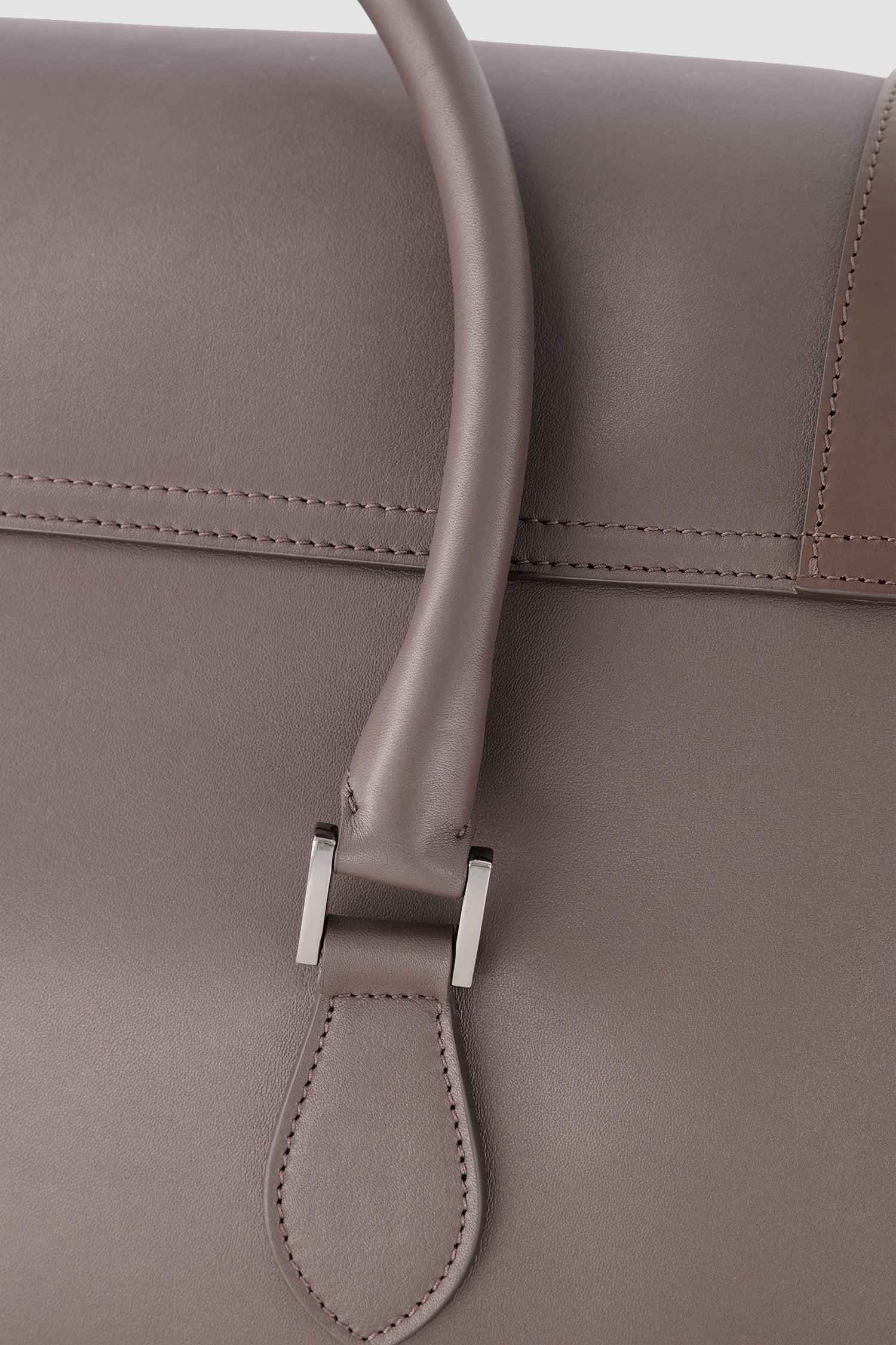 Kiton Dark Brown Calfskin Shopper Bag - Image 7