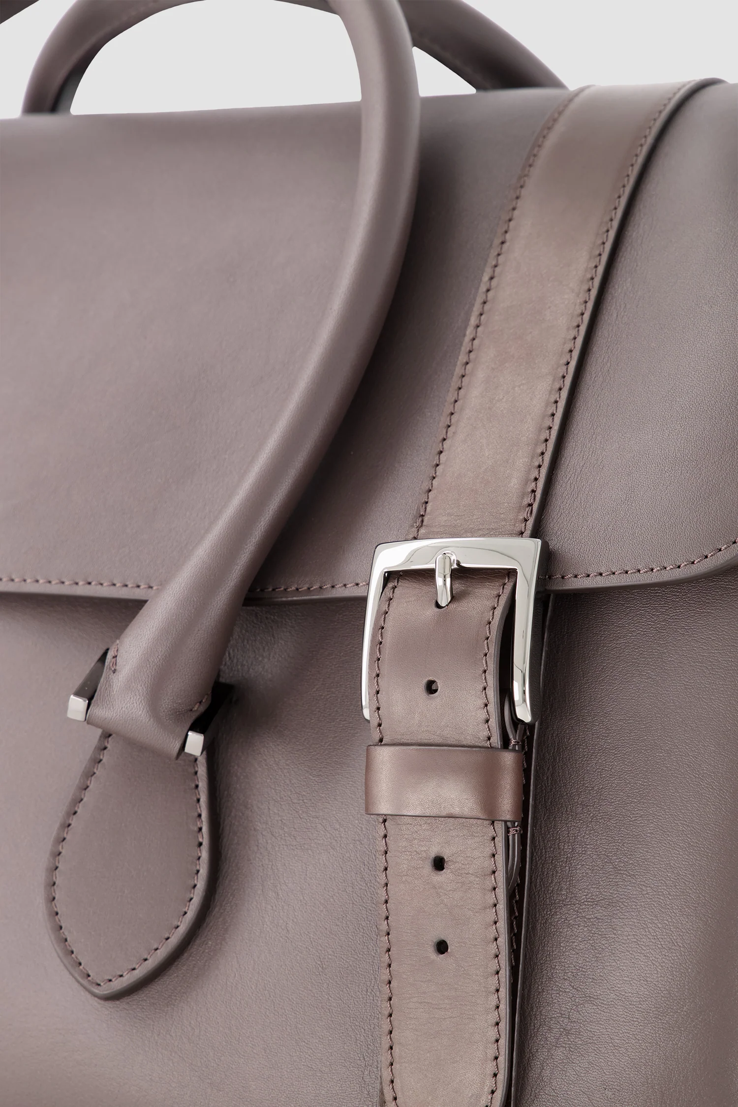 Kiton Dark Brown Calfskin Shopper Bag - Image 8