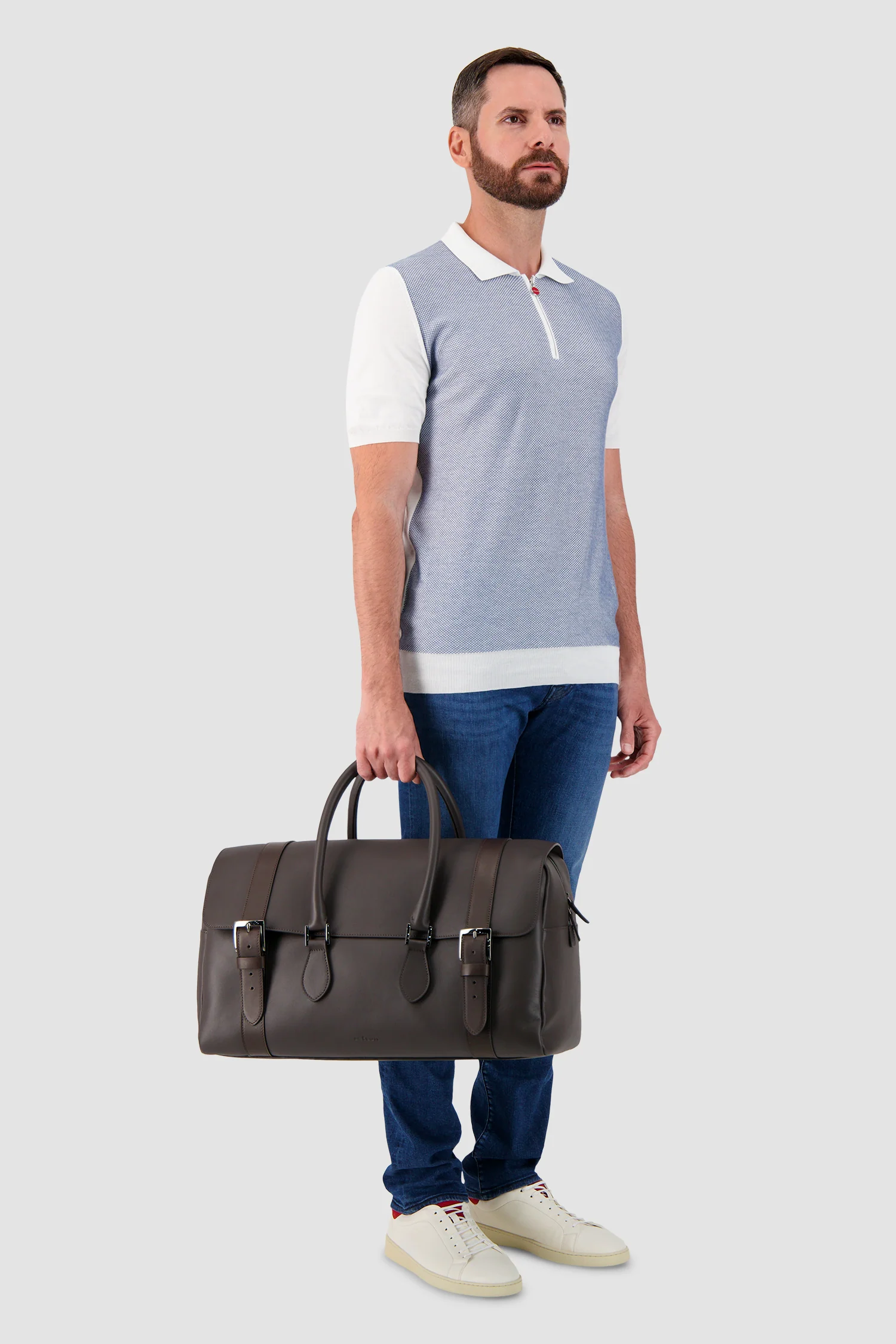 Kiton Dark Brown Calfskin Shopper Bag - Image 9