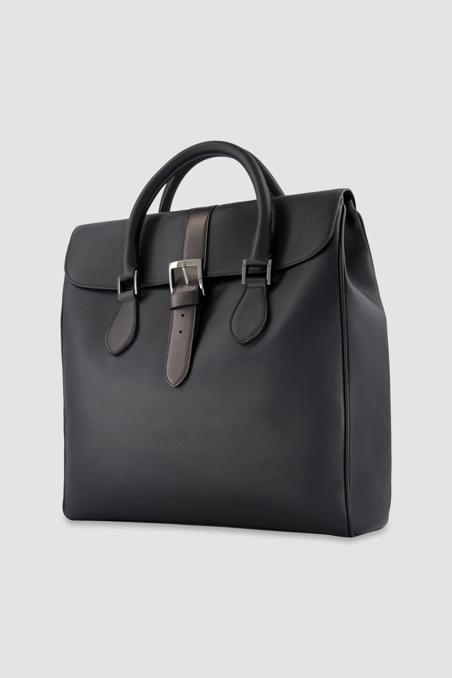 Kiton Black Calfskin Shopper Bag - Image 2