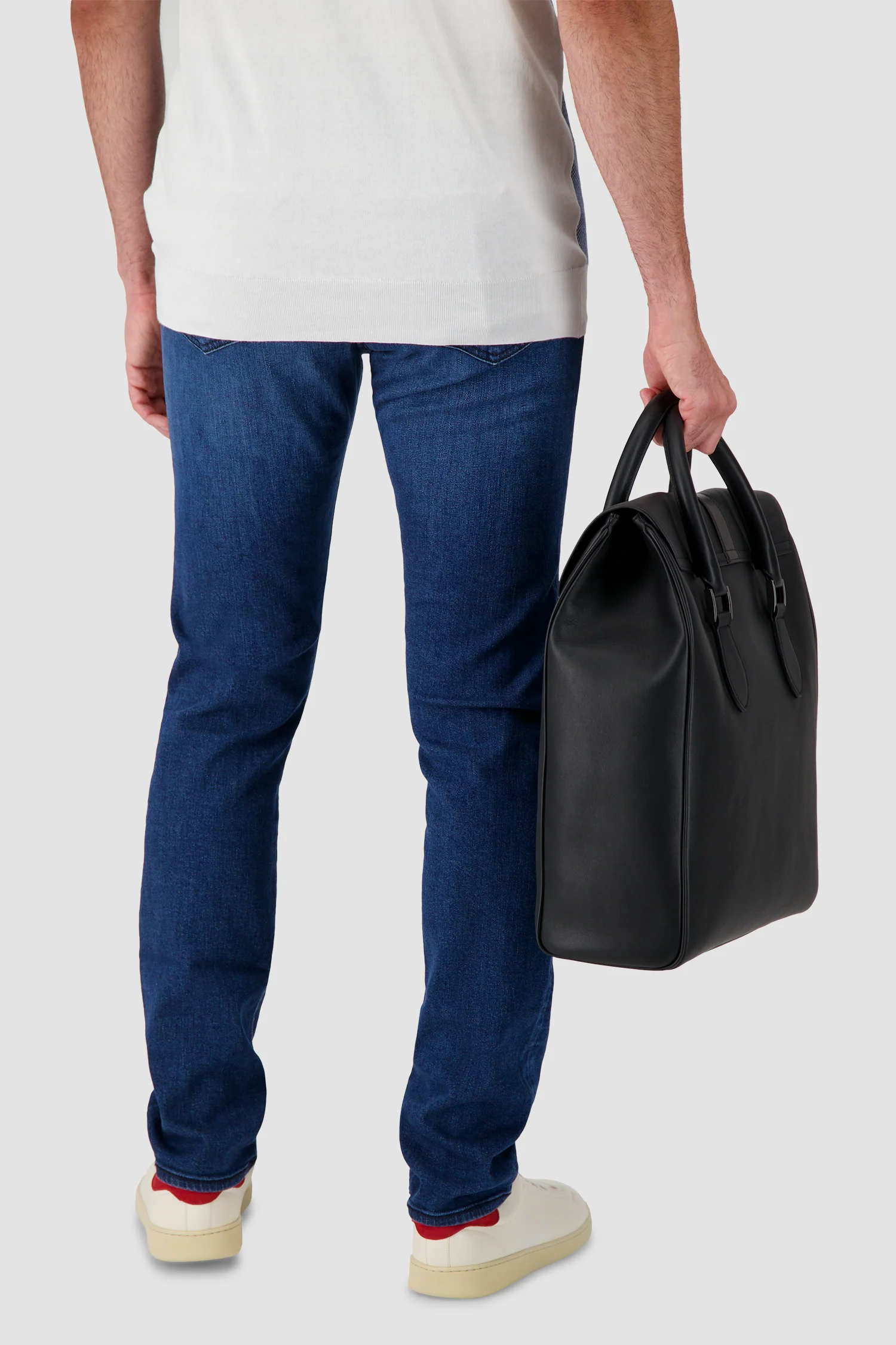 Kiton Black Calfskin Shopper Bag - Image 7