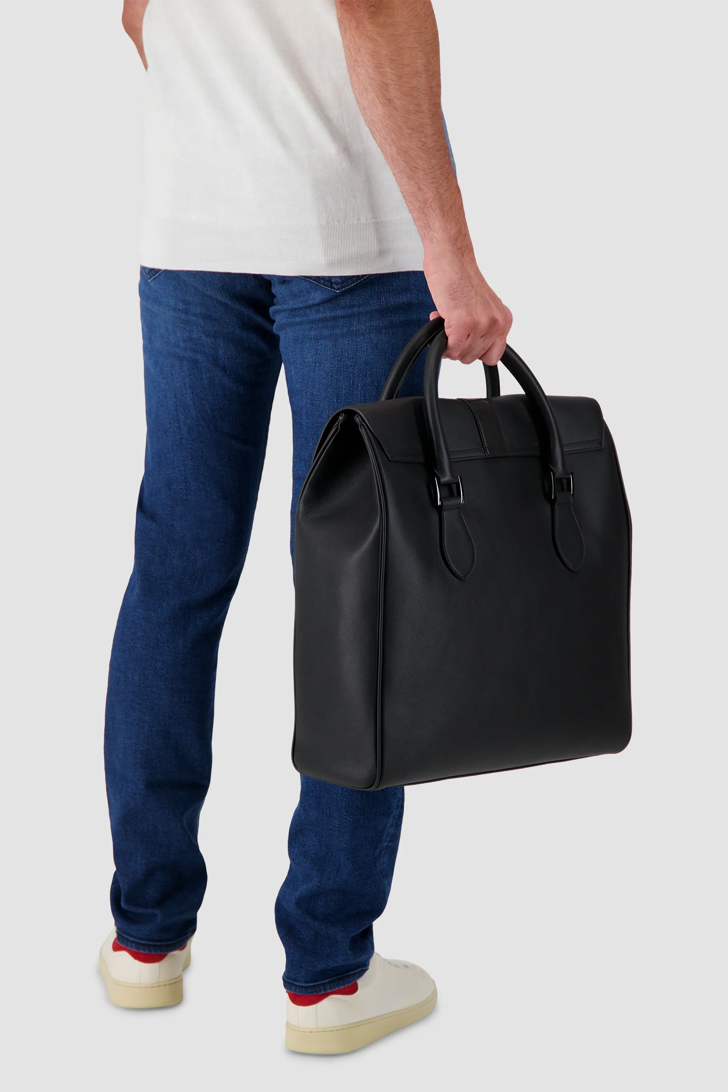 Kiton Black Calfskin Shopper Bag - Image 8