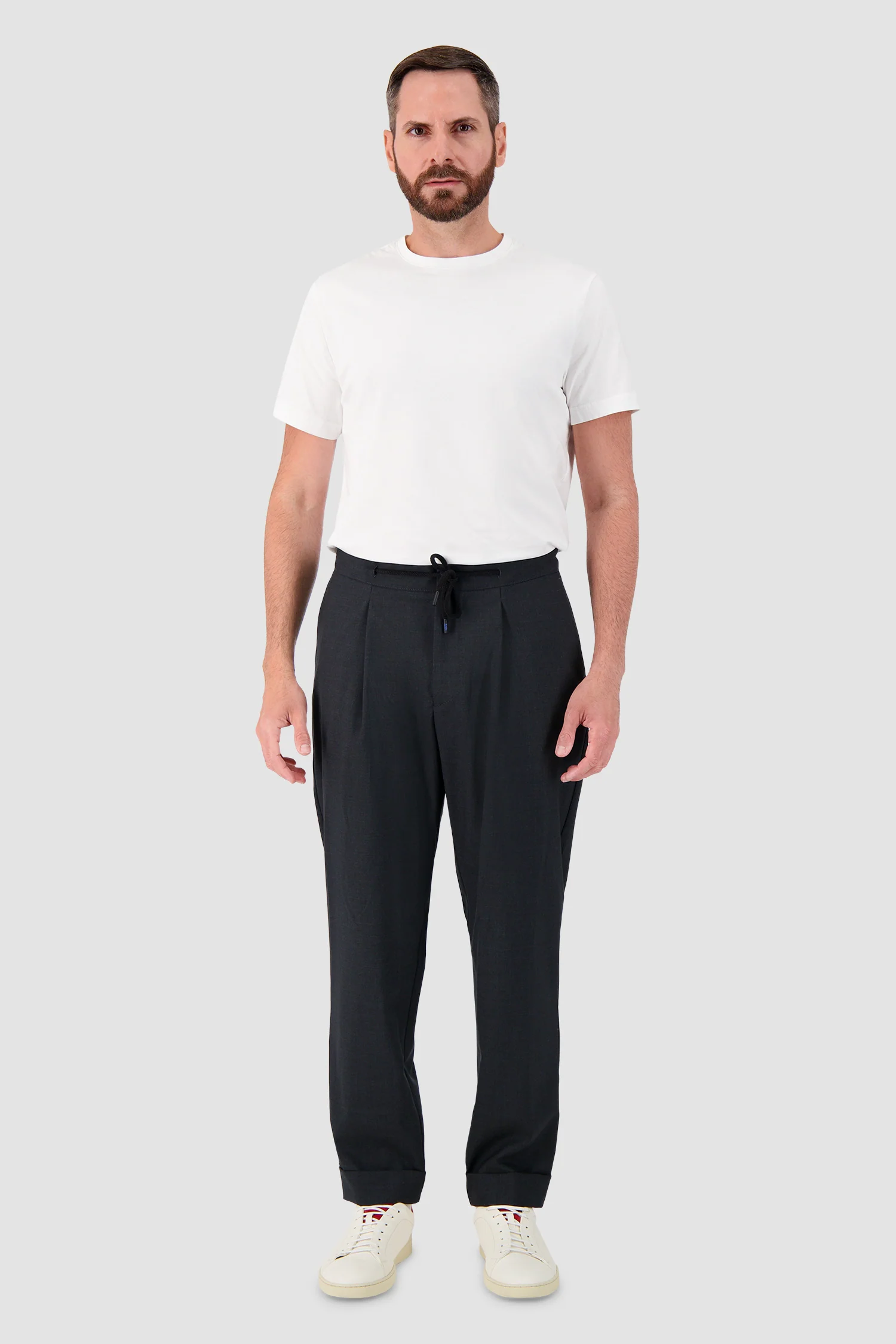 Kiton Dark Grey Wool Trousers - Image 3