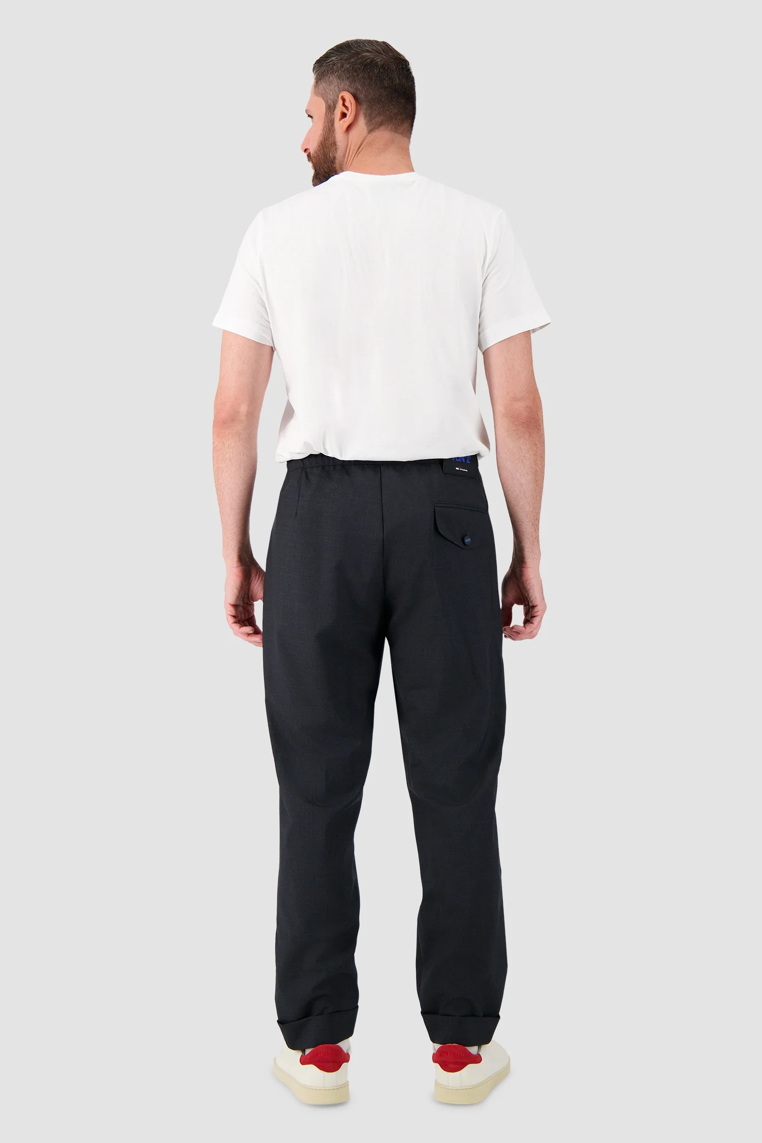 Kiton Dark Grey Wool Trousers - Image 5