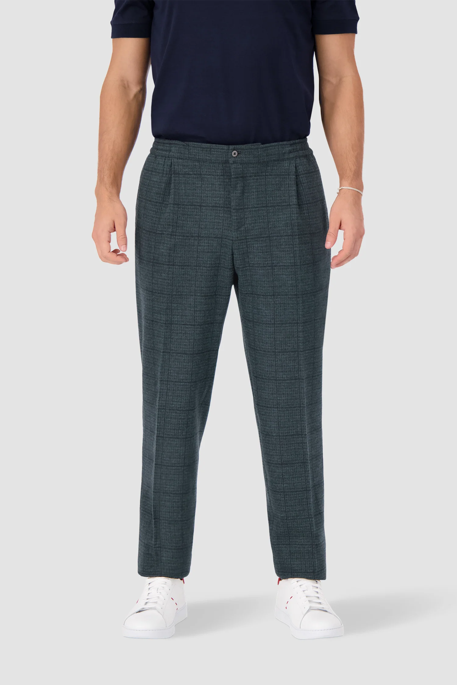 Kiton Green Plaid Trousers - Image 2