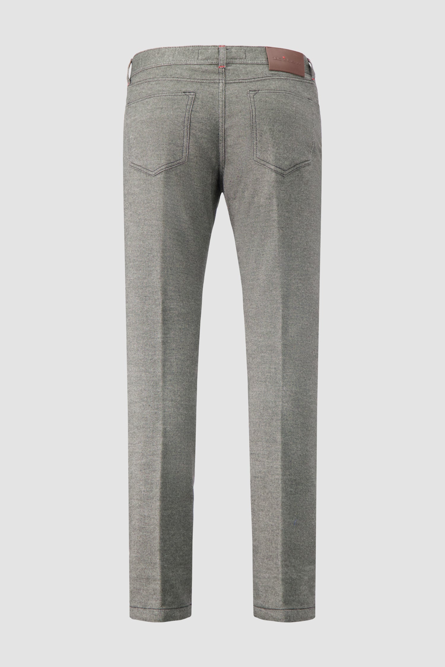 Kiton Grey Cotton Blend Five-Pocket Trousers - Image 2