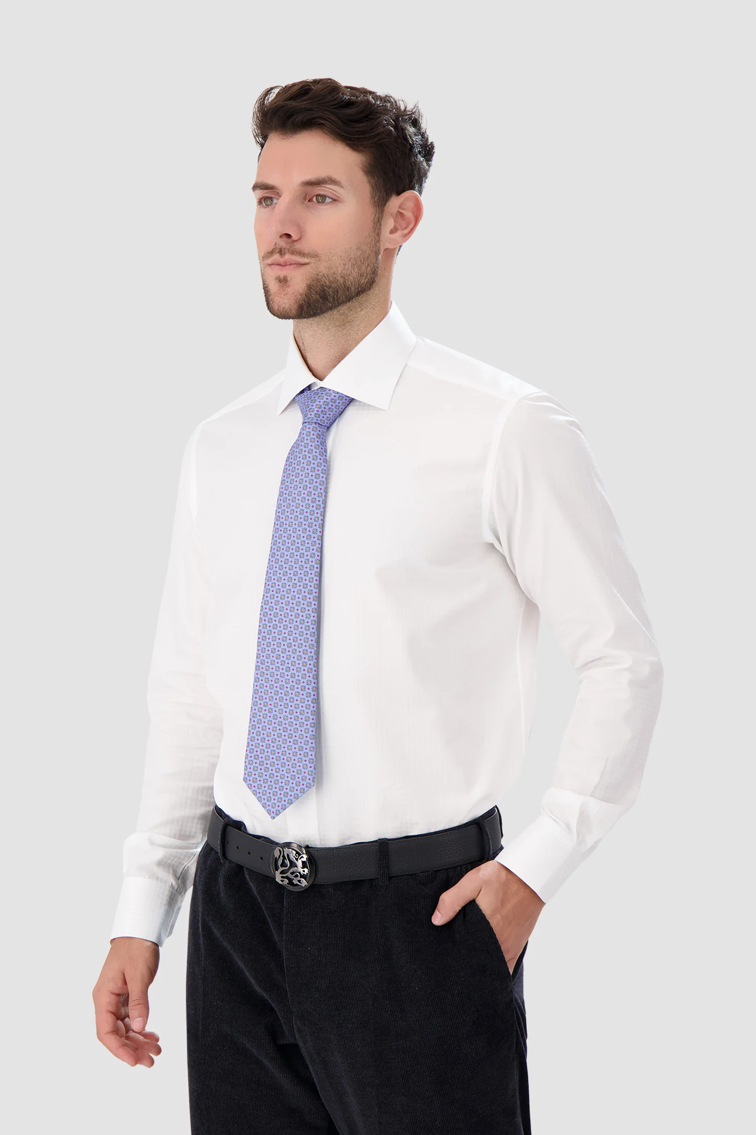 Kiton Light Blue Silk Tie - Image 3