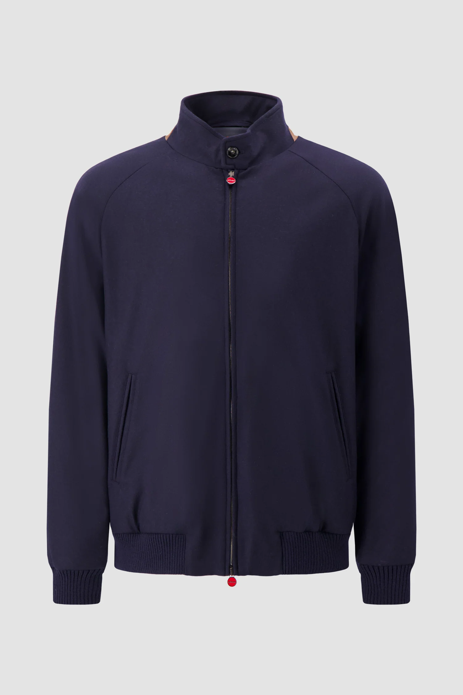 Kiton Navy Zip-Front Bomber Jacket