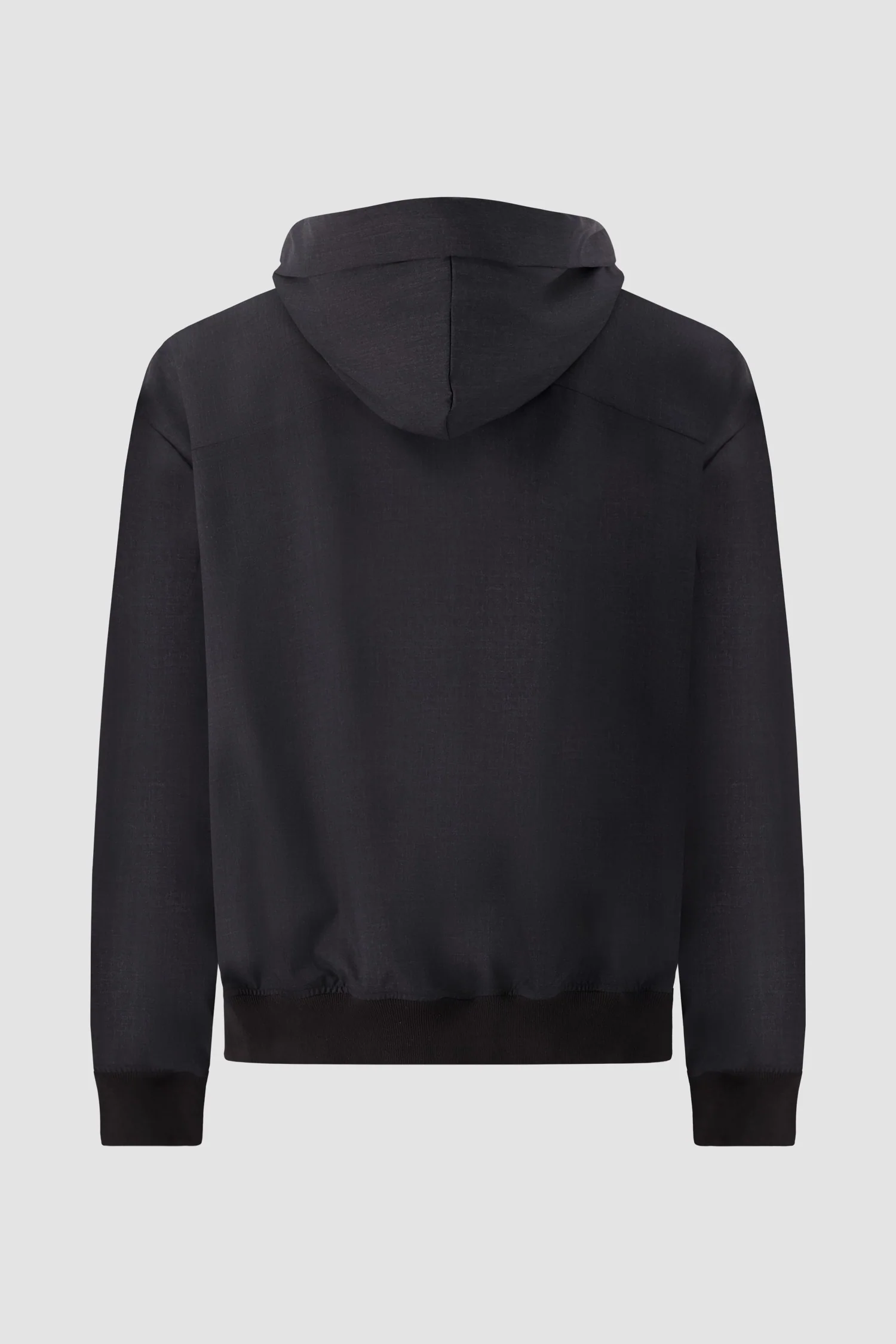 Kiton Black Hooded Zip Bomber Jacket - Image 2