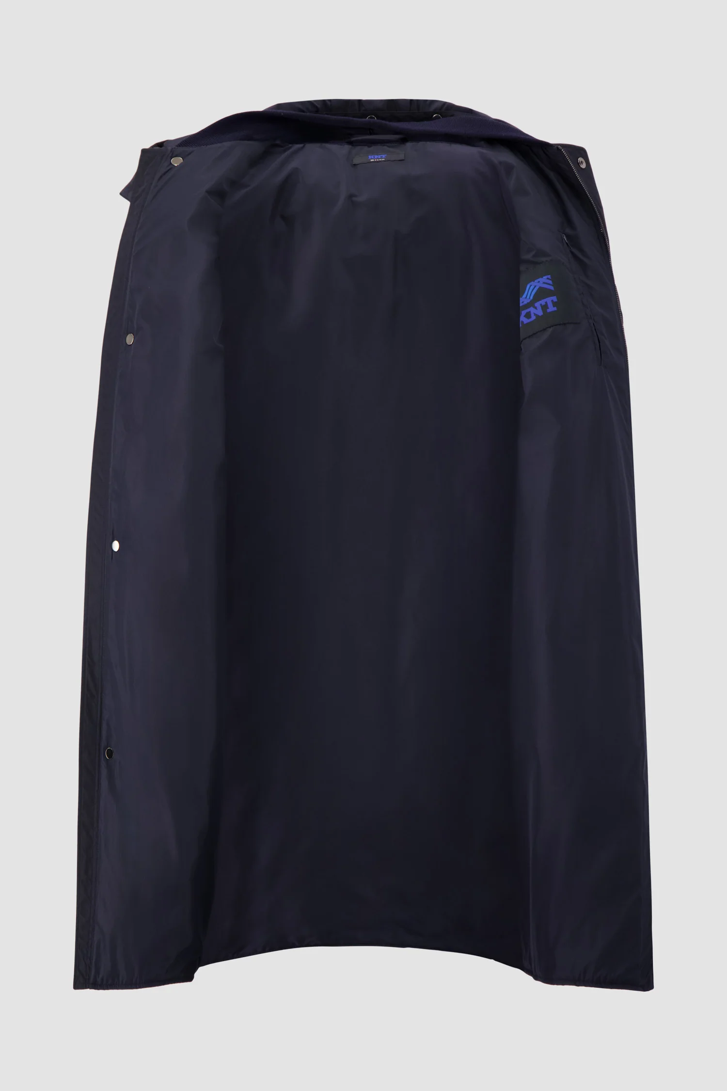 Kiton Navy Quilted Hooded Overcoat - Image 4