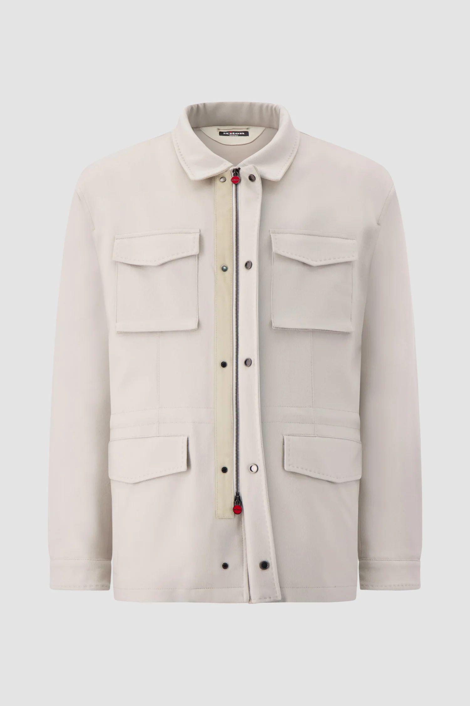 Kiton Off White Cashmere Utility Jacket - Image 3