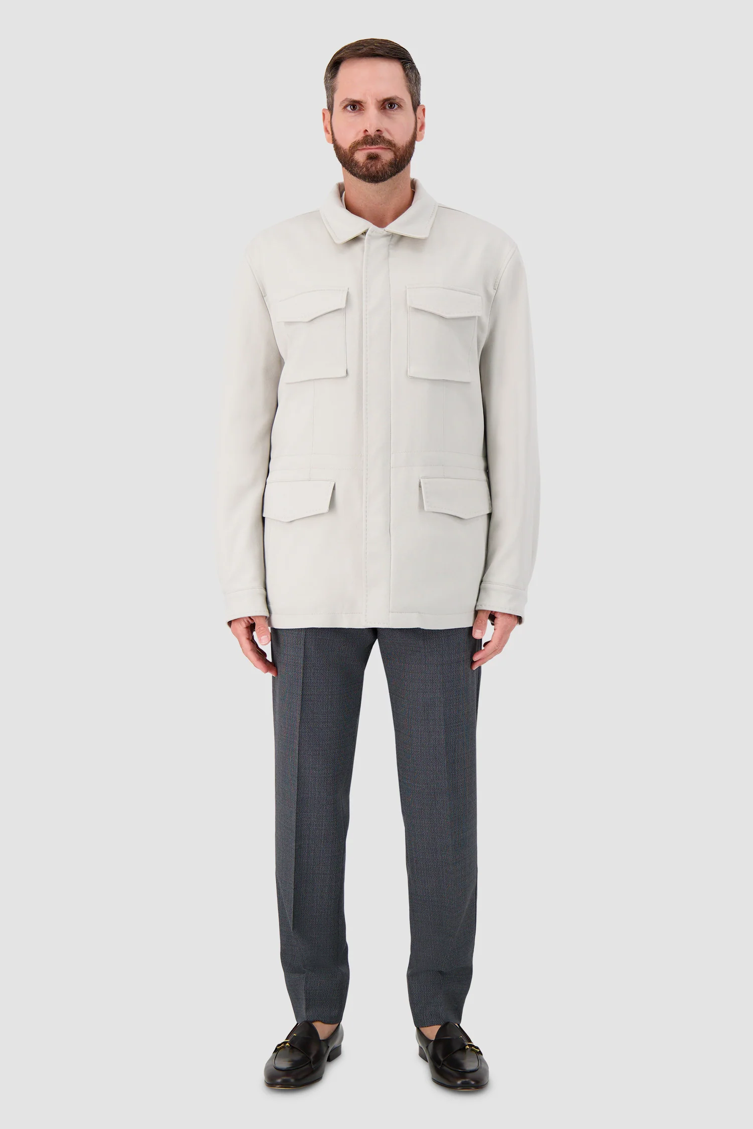 Kiton Off White Cashmere Utility Jacket - Image 6