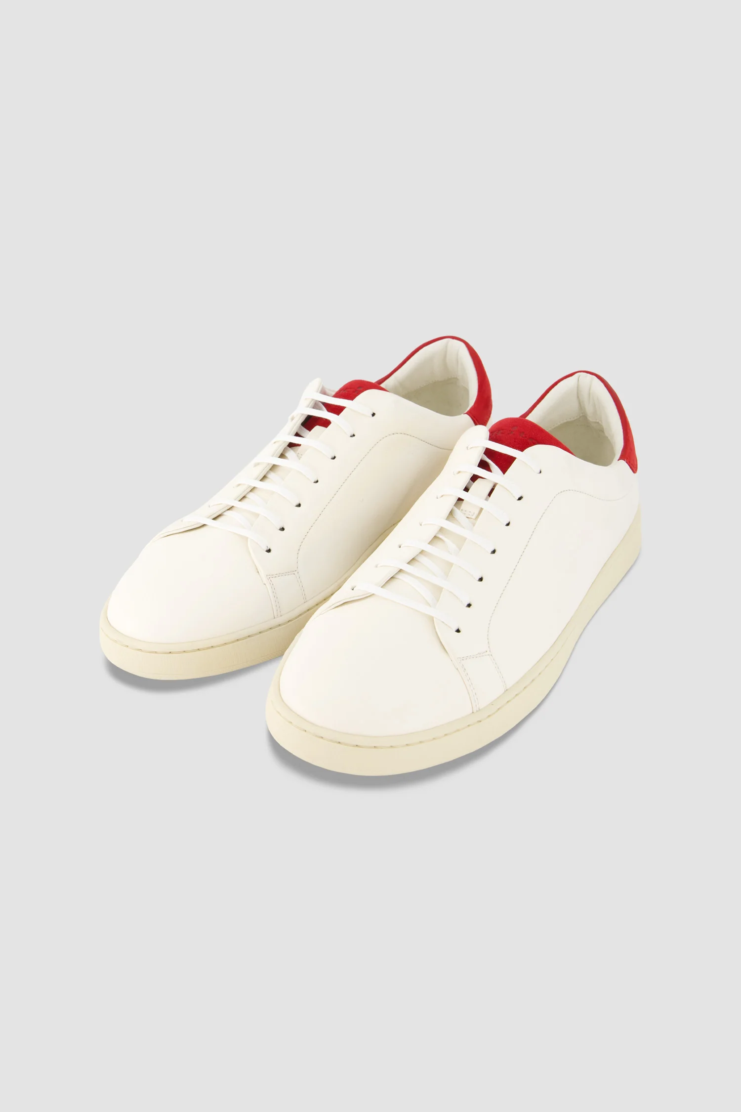 Kiton Off White Leather Sneakers - Image 2