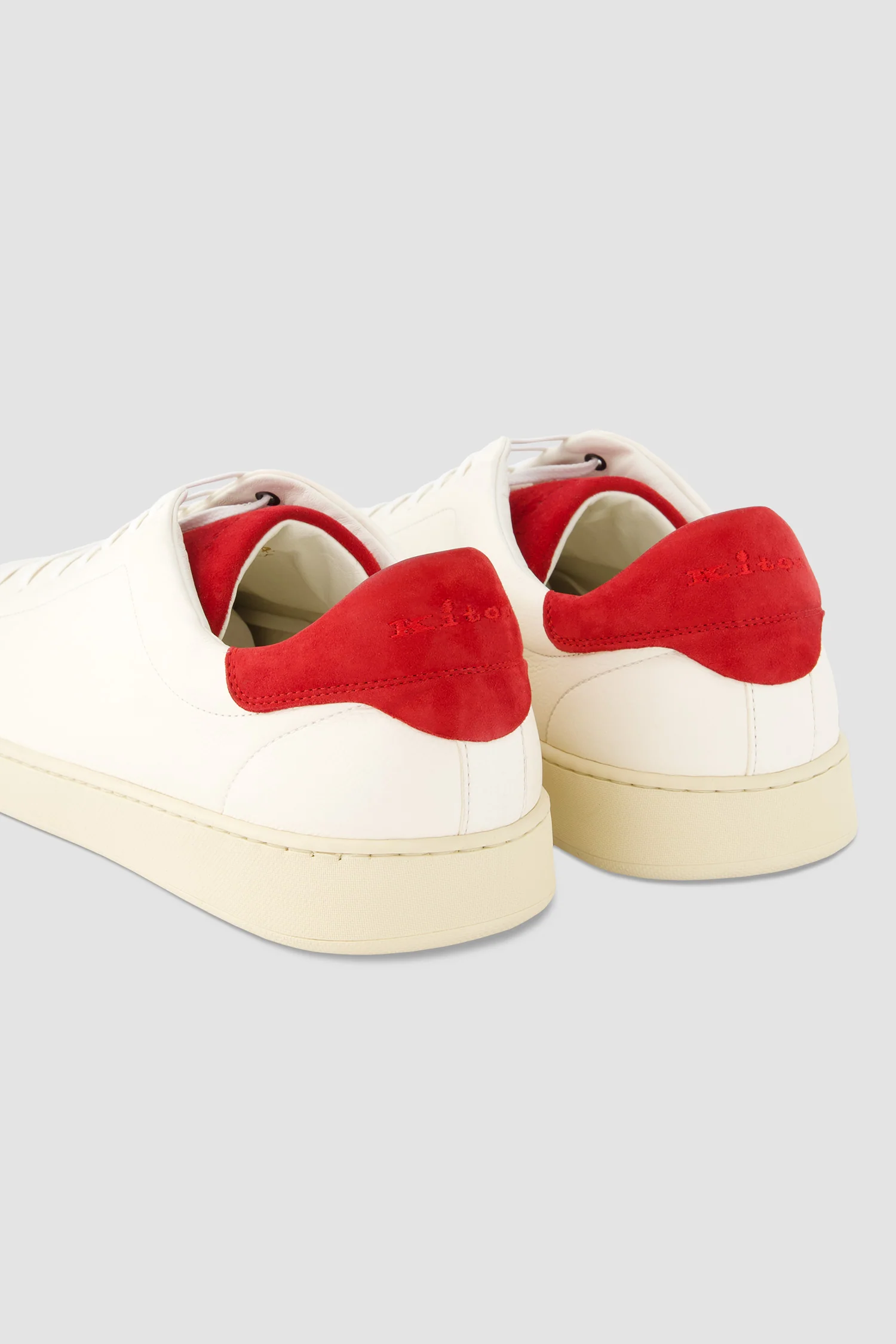 Kiton Off White Leather Sneakers - Image 5