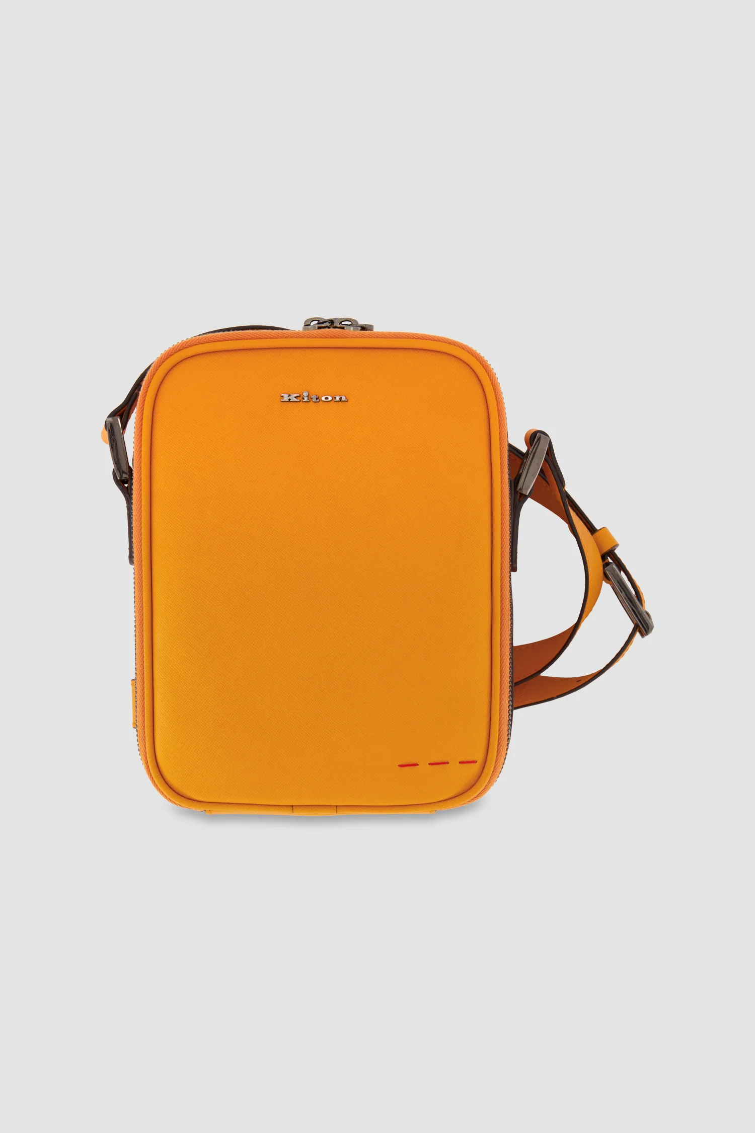Kiton Orange Calfskin Shoulder Bag - Image 3